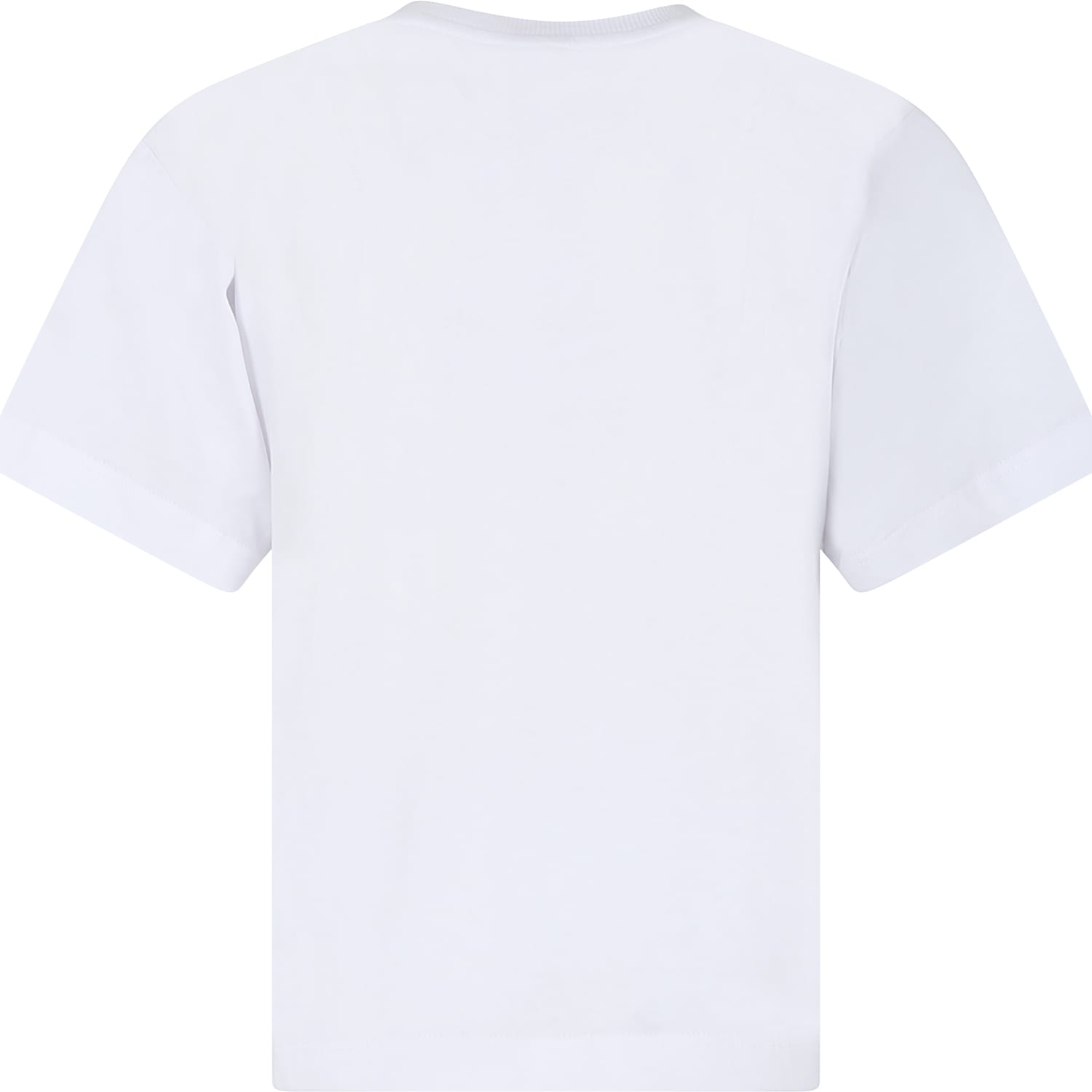 Shop Moschino White T-shirt For Boy With Teddy Bear And Logo