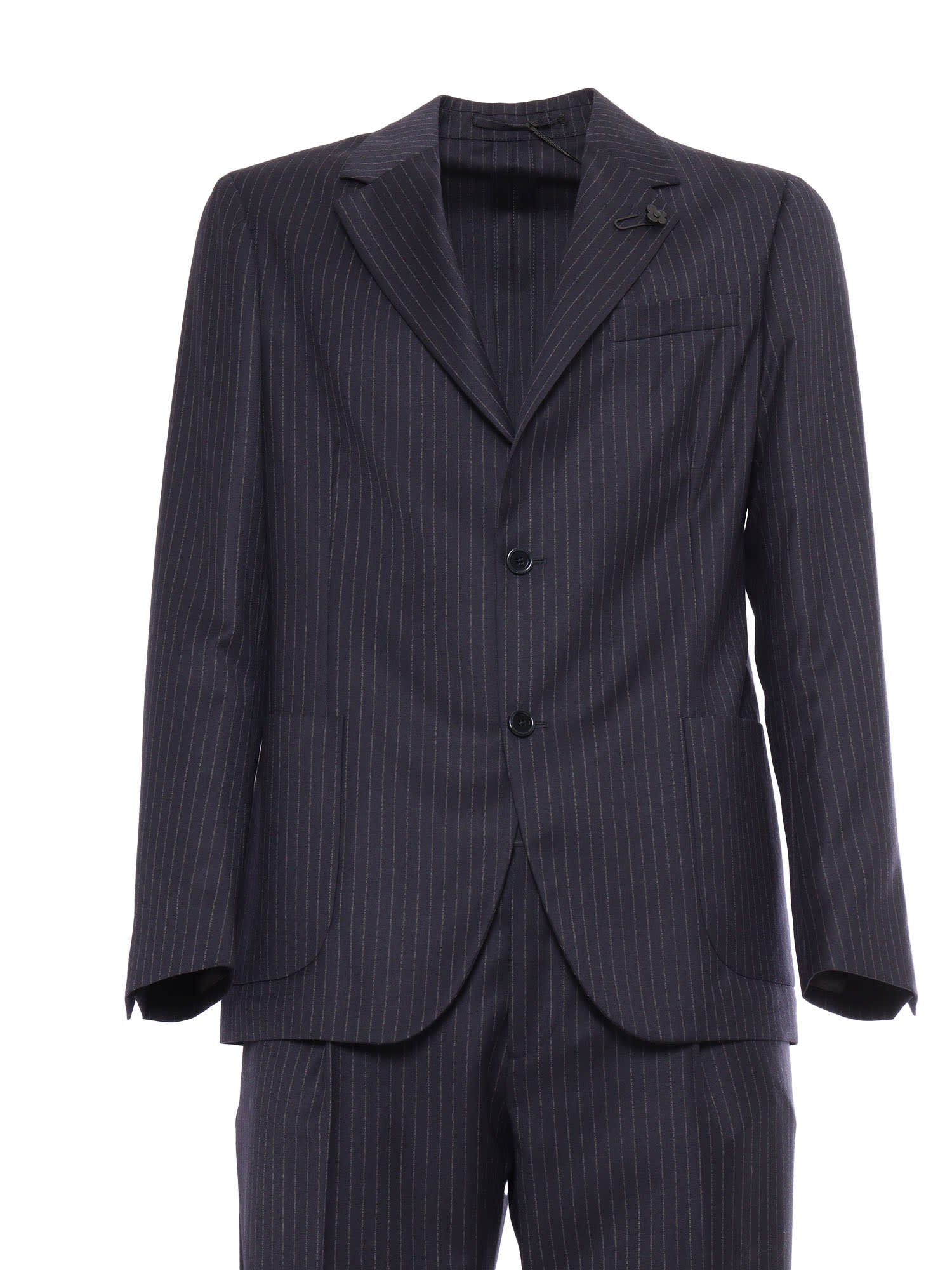 Shop Lardini Easy Wear Drop 7 Reg Man Suit In Multicolor