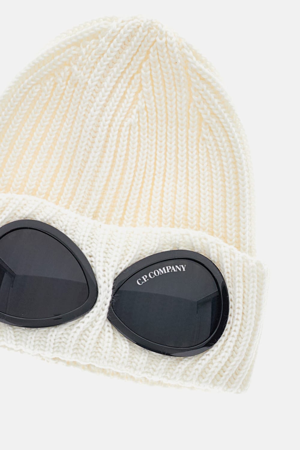 C.p. Company Cream Merino Wool Beanie In Neutral