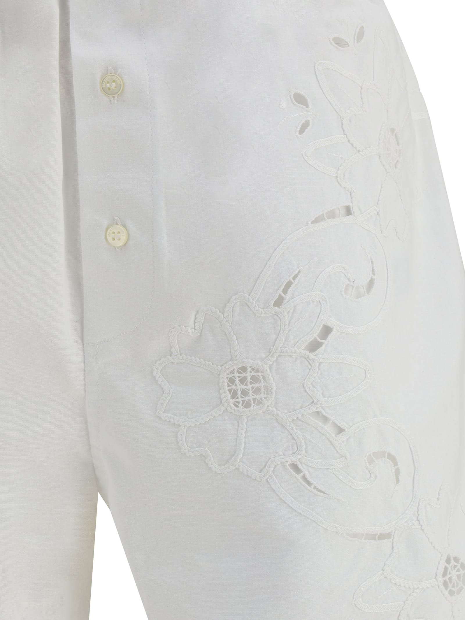 Shop Marine Serre Linen Shorts