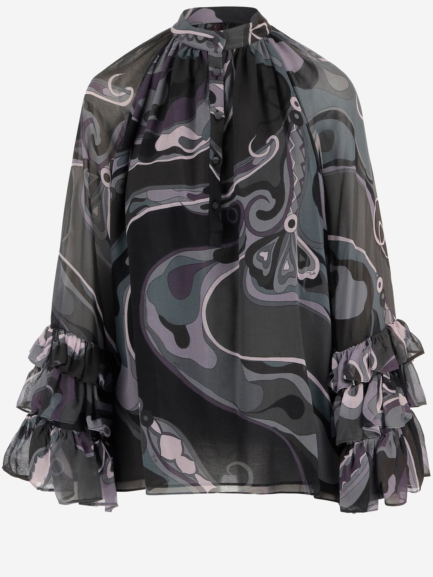 Pucci Viscose Blouse With Abstract Print In Red