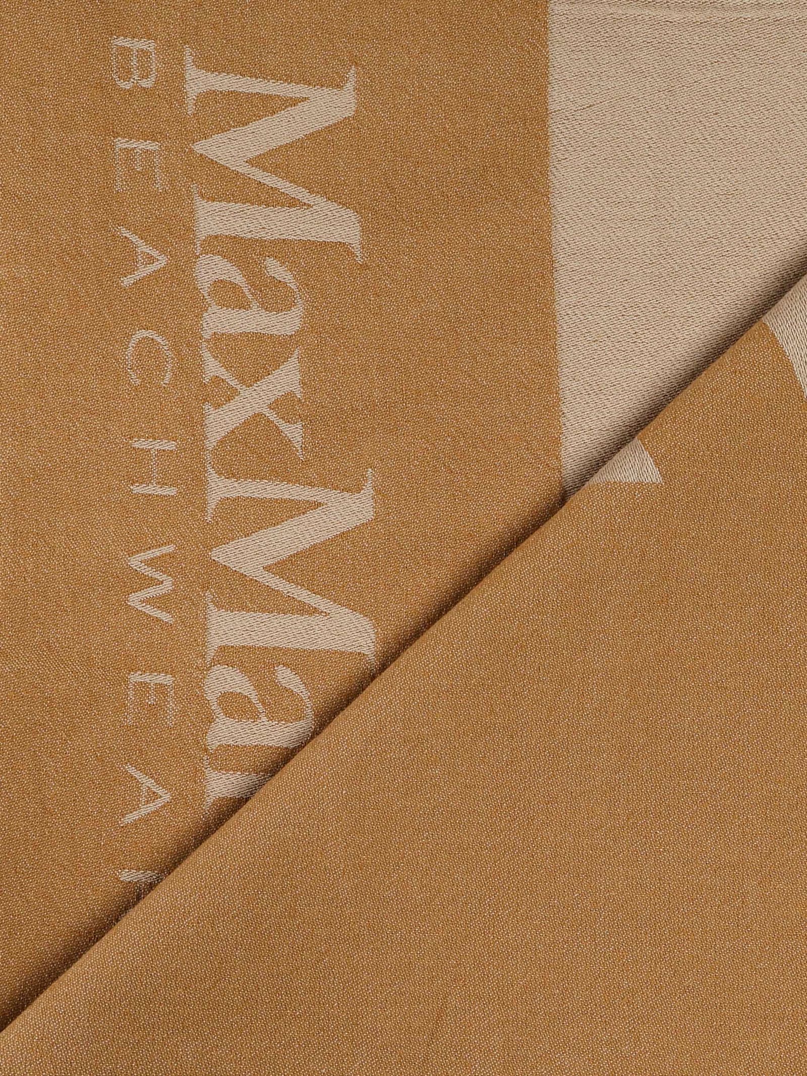 Max Mara Cotton Beach Towel In Brown