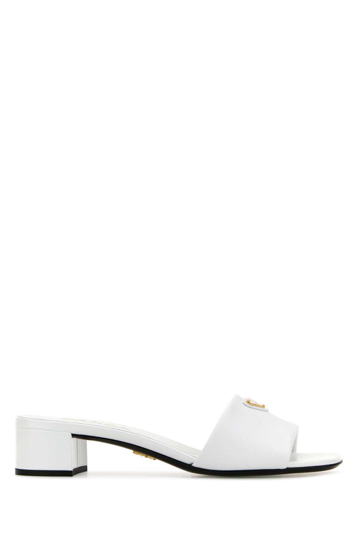 White Leather Mules