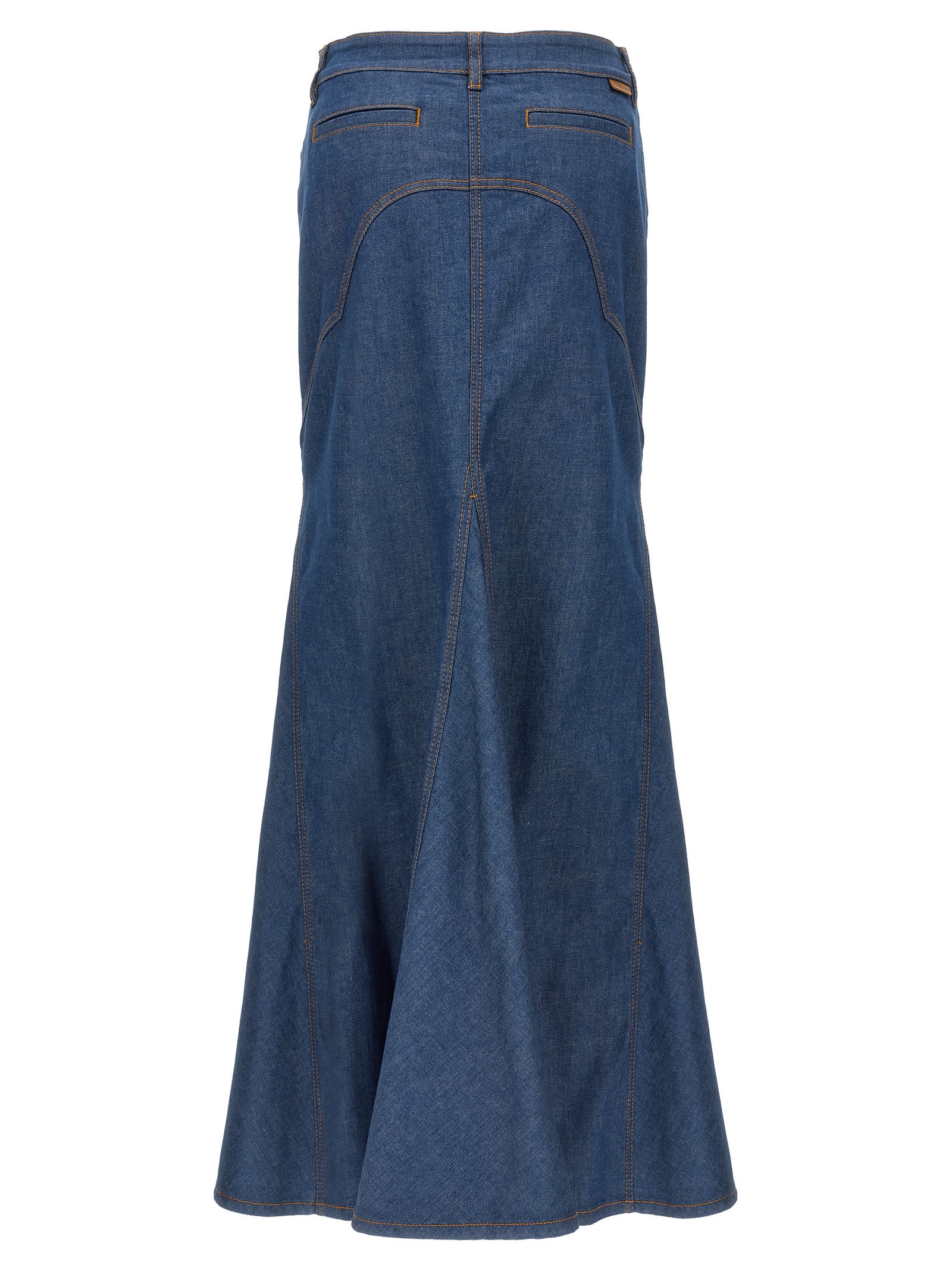 Shop Zimmermann Maxi Denim Skirt In Blue