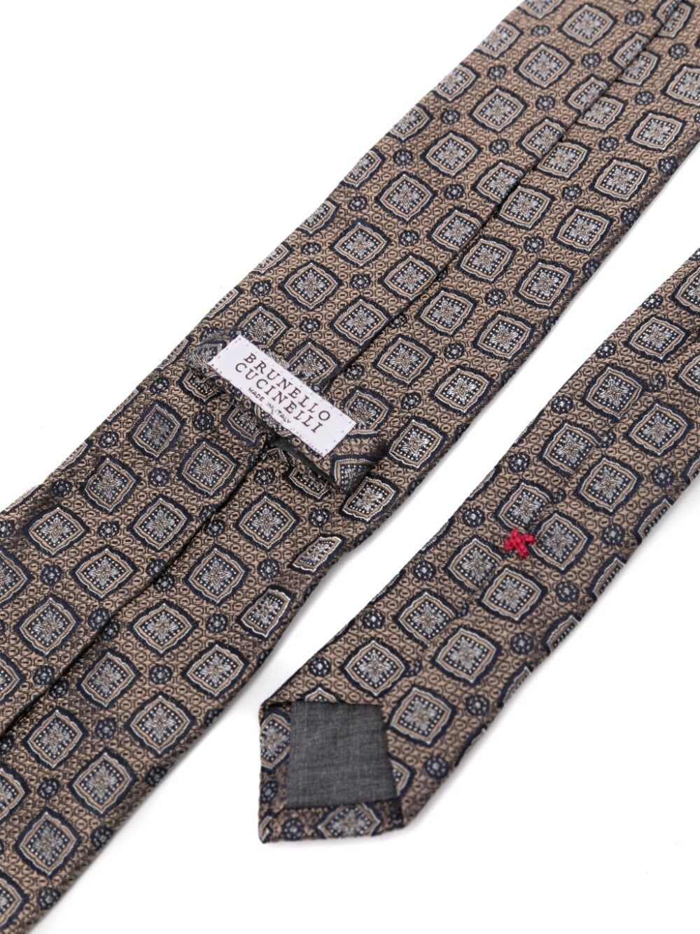 Shop Brunello Cucinelli Colored Tie In A Brown Light Grey