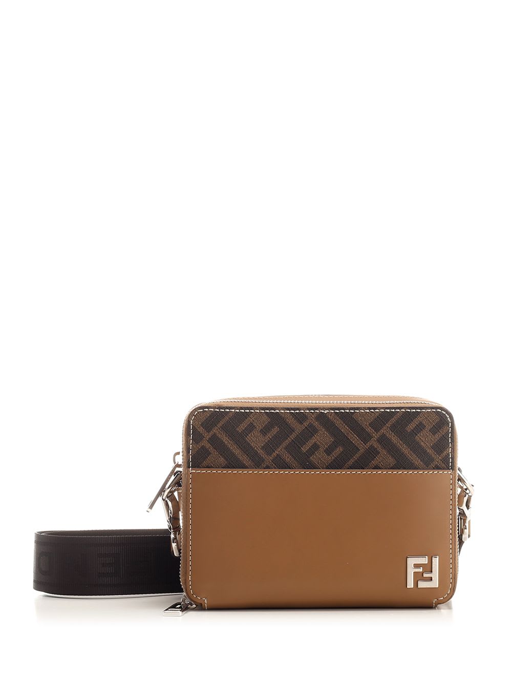 Shop Fendi Diagonal Camera Case In Brown