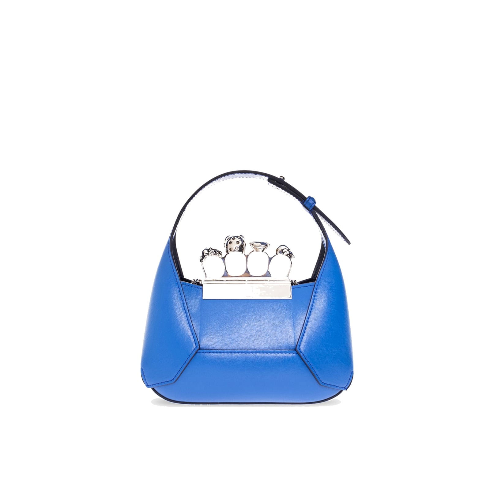Shop Alexander Mcqueen Jewelled Mini Bag In Blue
