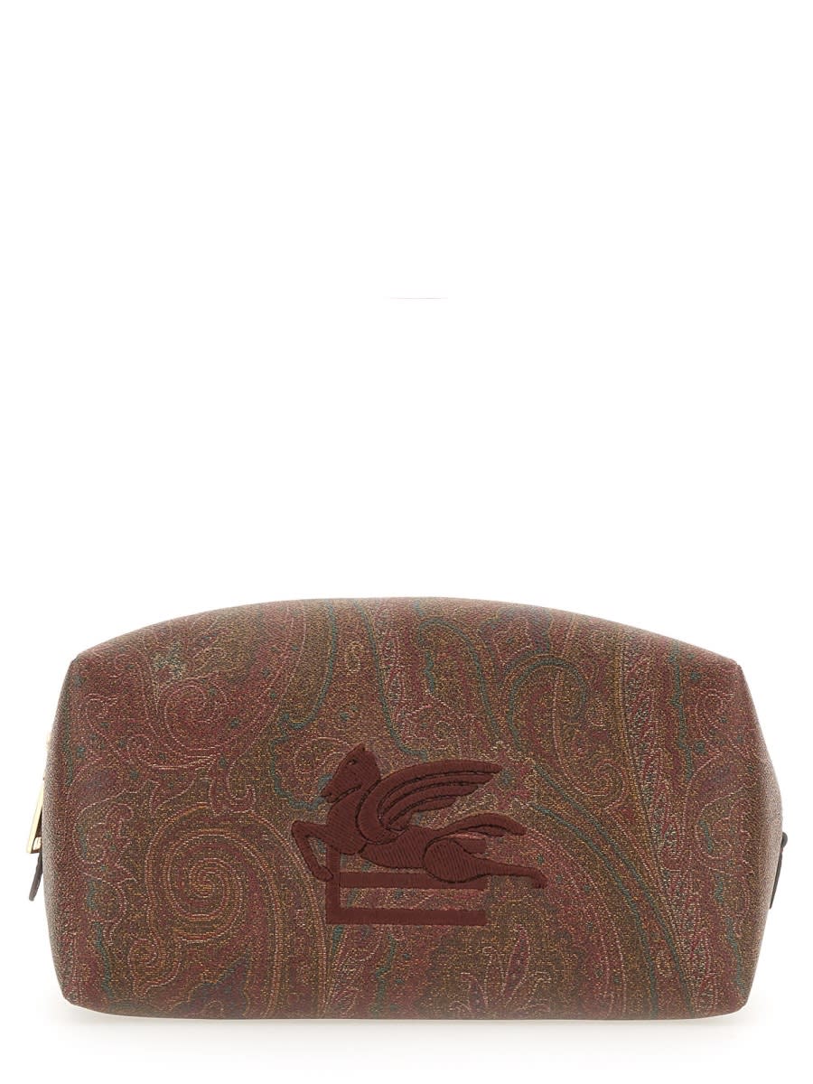 Etro Paisley Print Beauty Case In Red