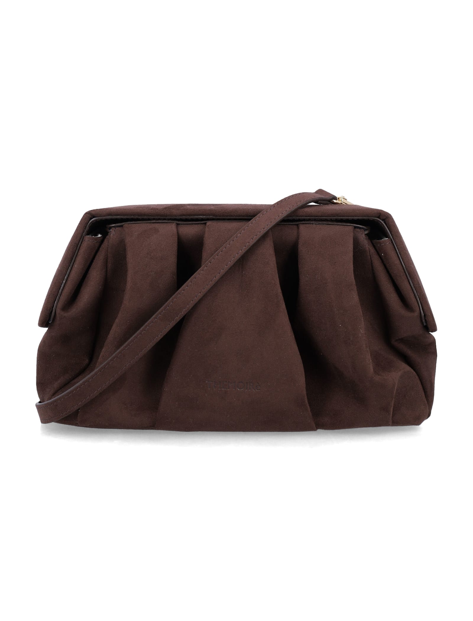 Themoirè Afrodite Eco-suede Clutch Bag In Brown