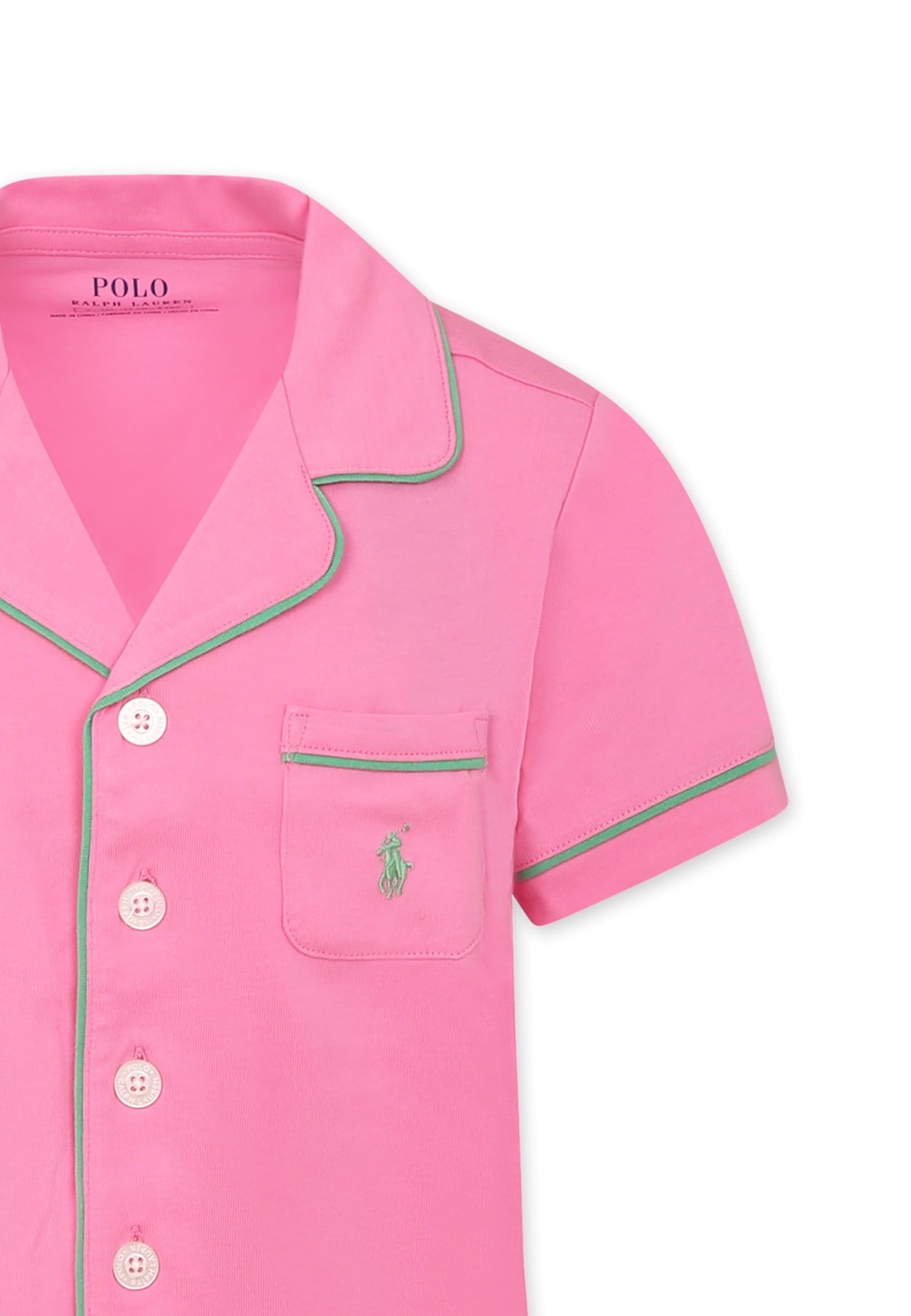 Polo Ralph Lauren Pink Pajamas For Girl With Horse In Pink