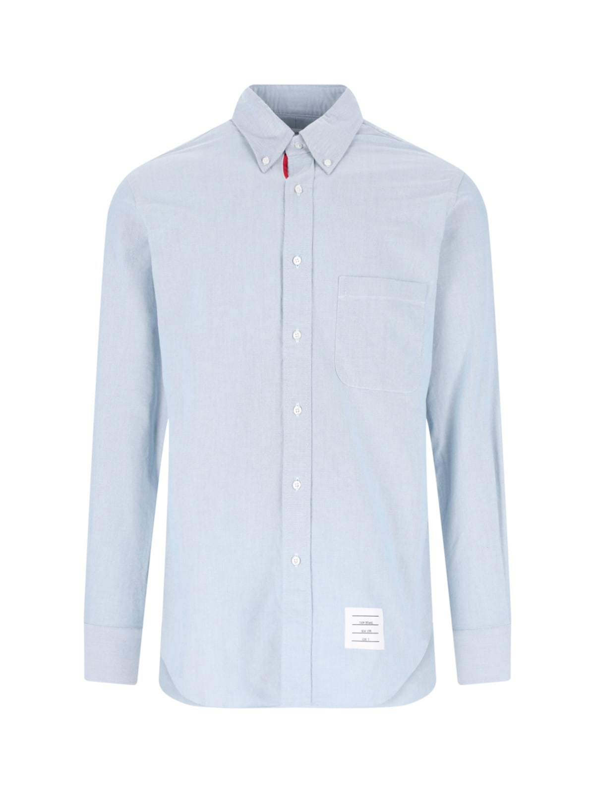 Shop Thom Browne Logo Shirt In Light Blue