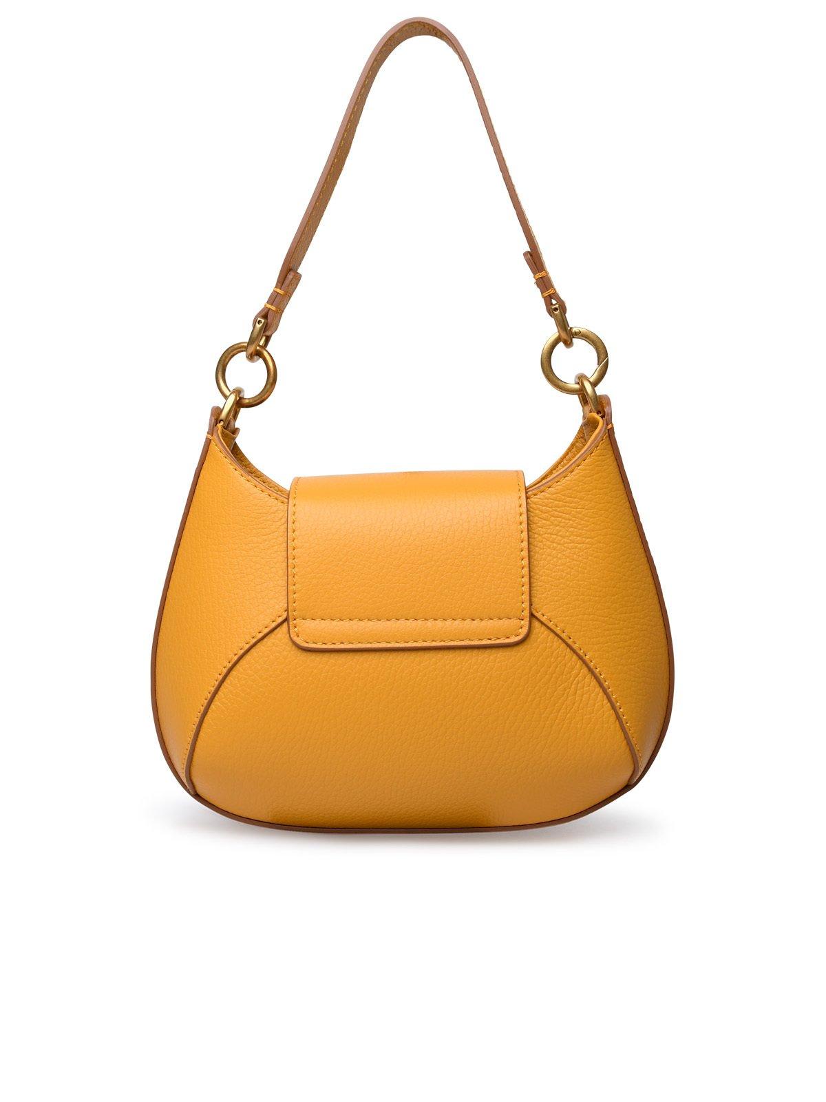 Shop Hogan Mini H-bag Foldover-top Shoulder Bag In Yellow