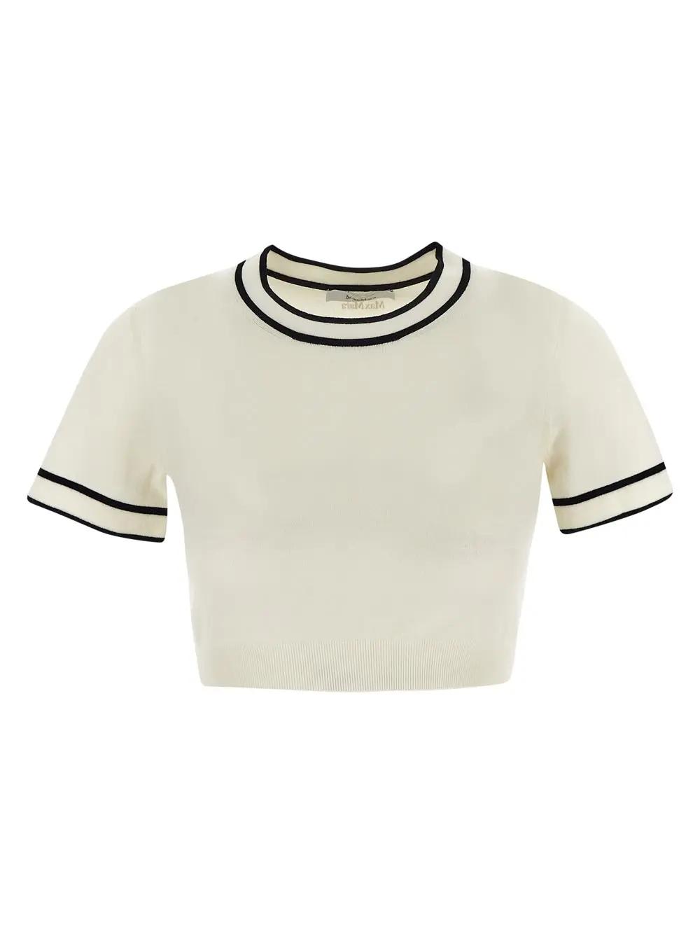 Max Mara Cropped T-shirt In Gray