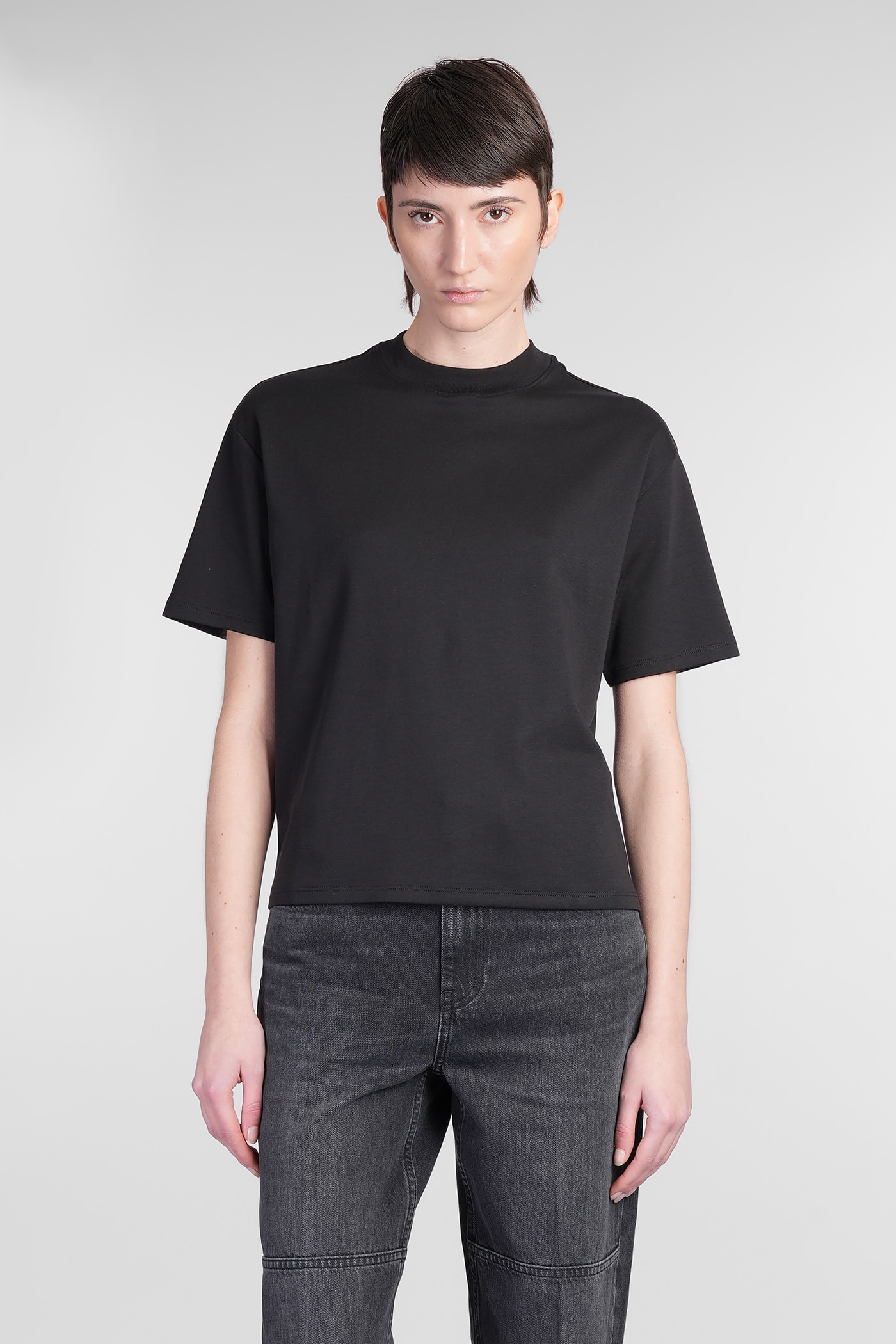 T-shirt In Black Cotton