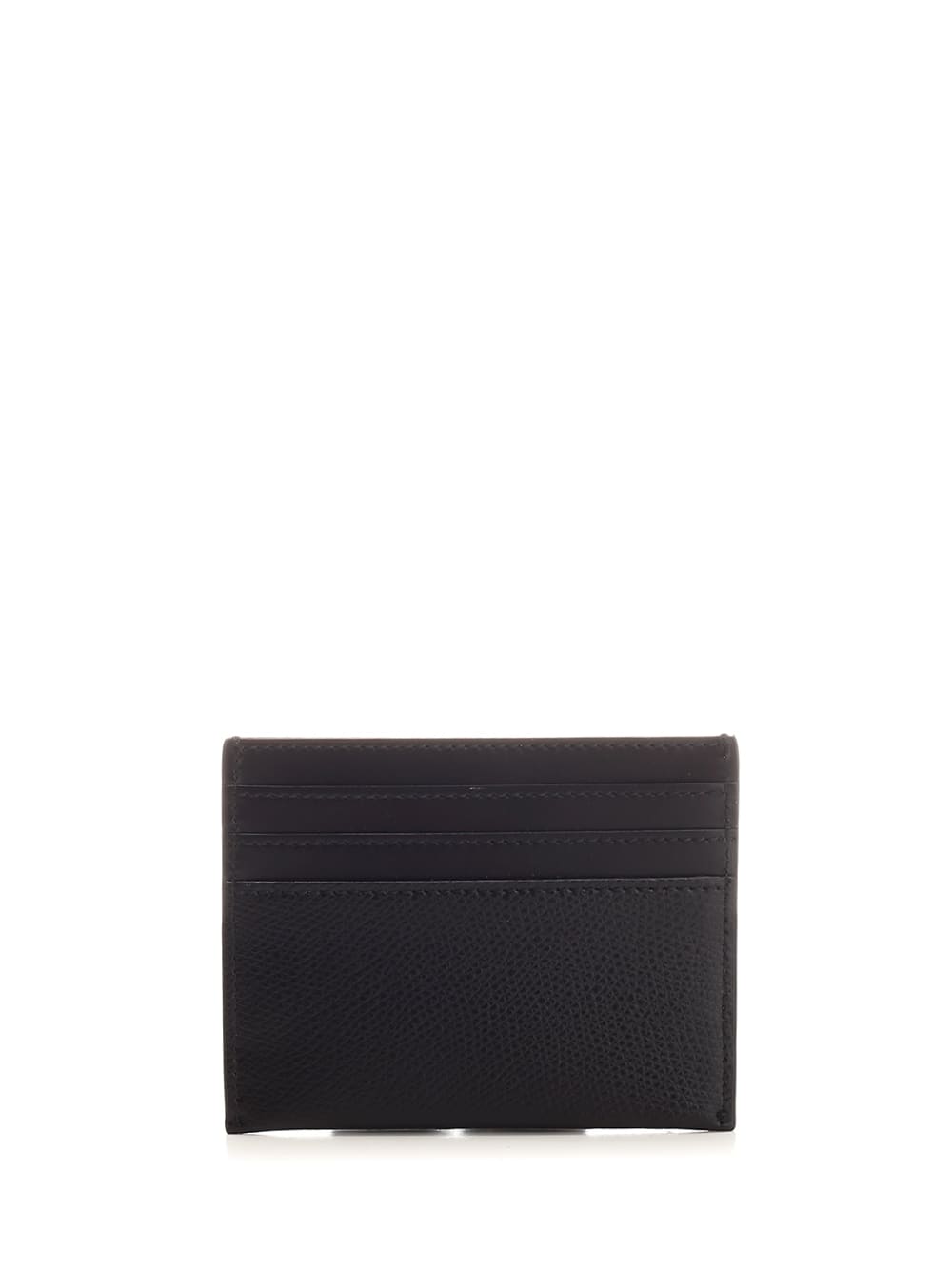 Fendi Ff Diamonds Leather Card Holder in Black