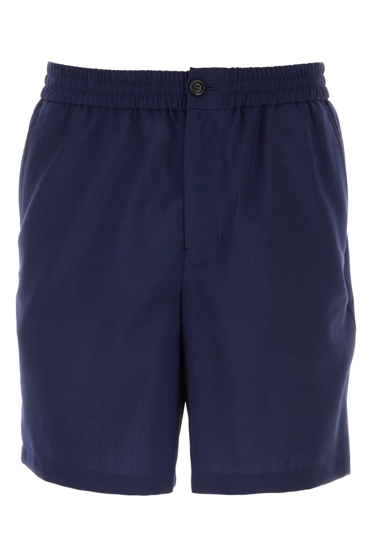 Navy Blue Twill Bermuda Shorts