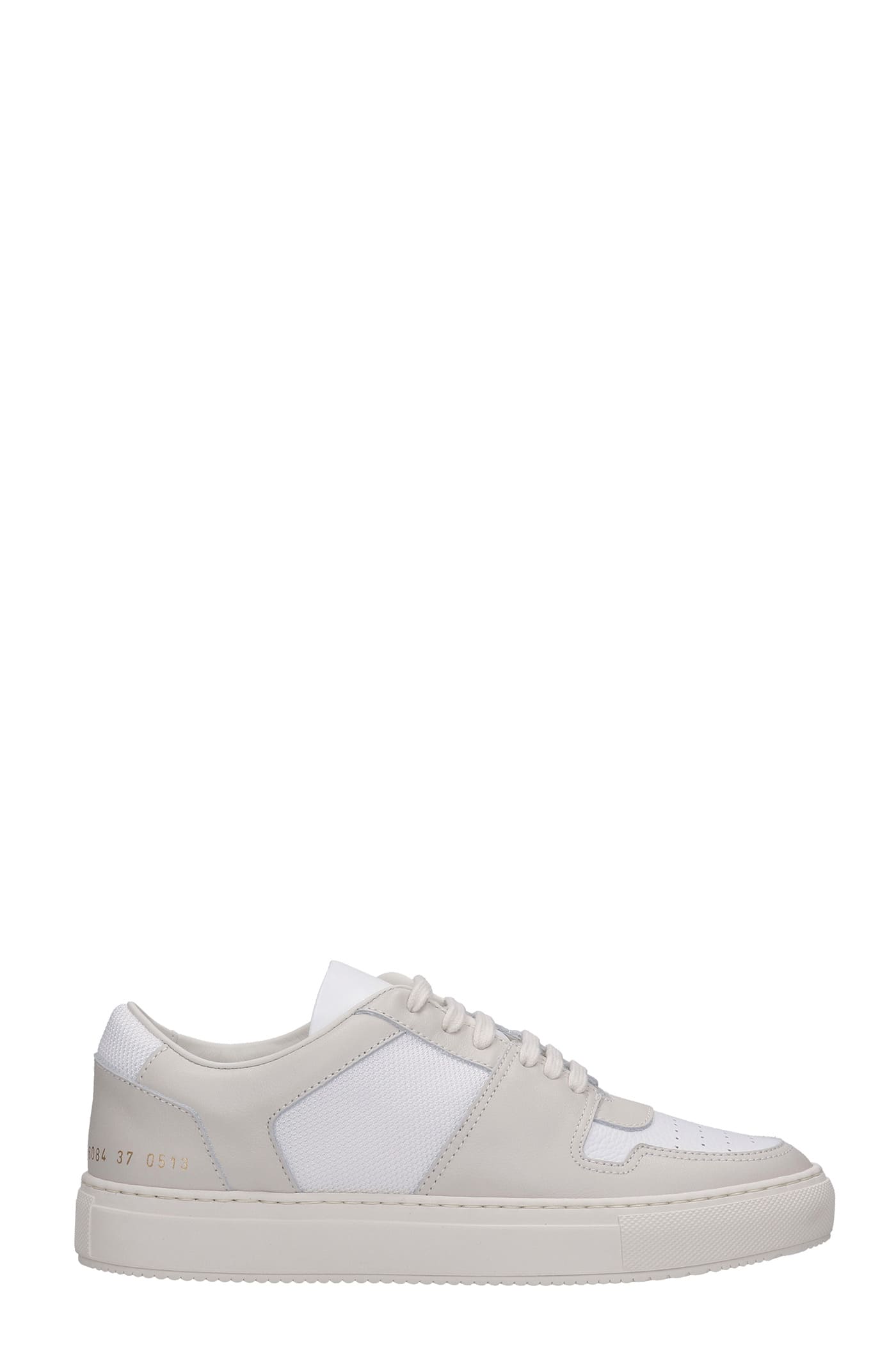 Common Projects Decades Low Sneakers In White Leather And Fabric