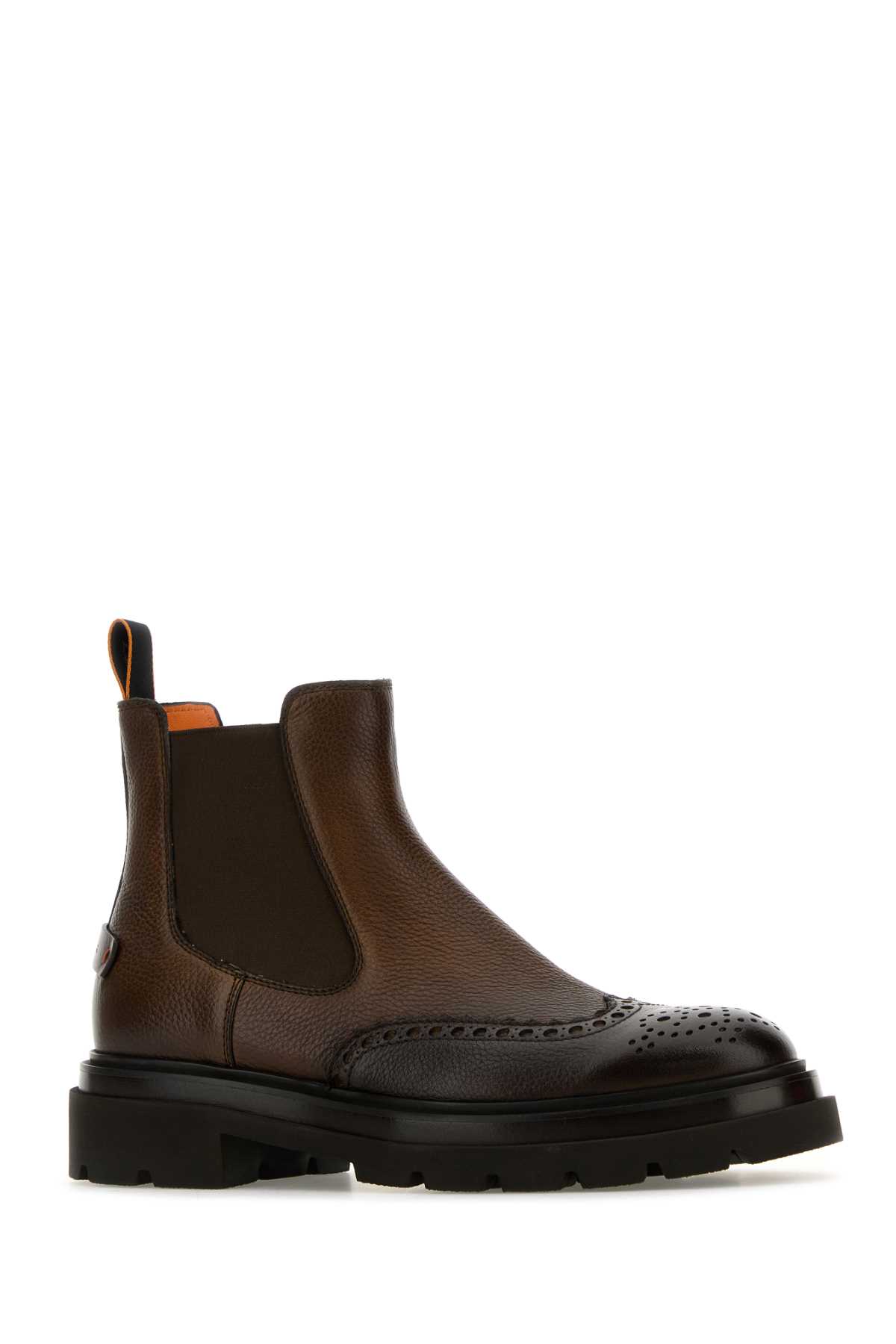 Shop Santoni Brown Leather Ankle Boots