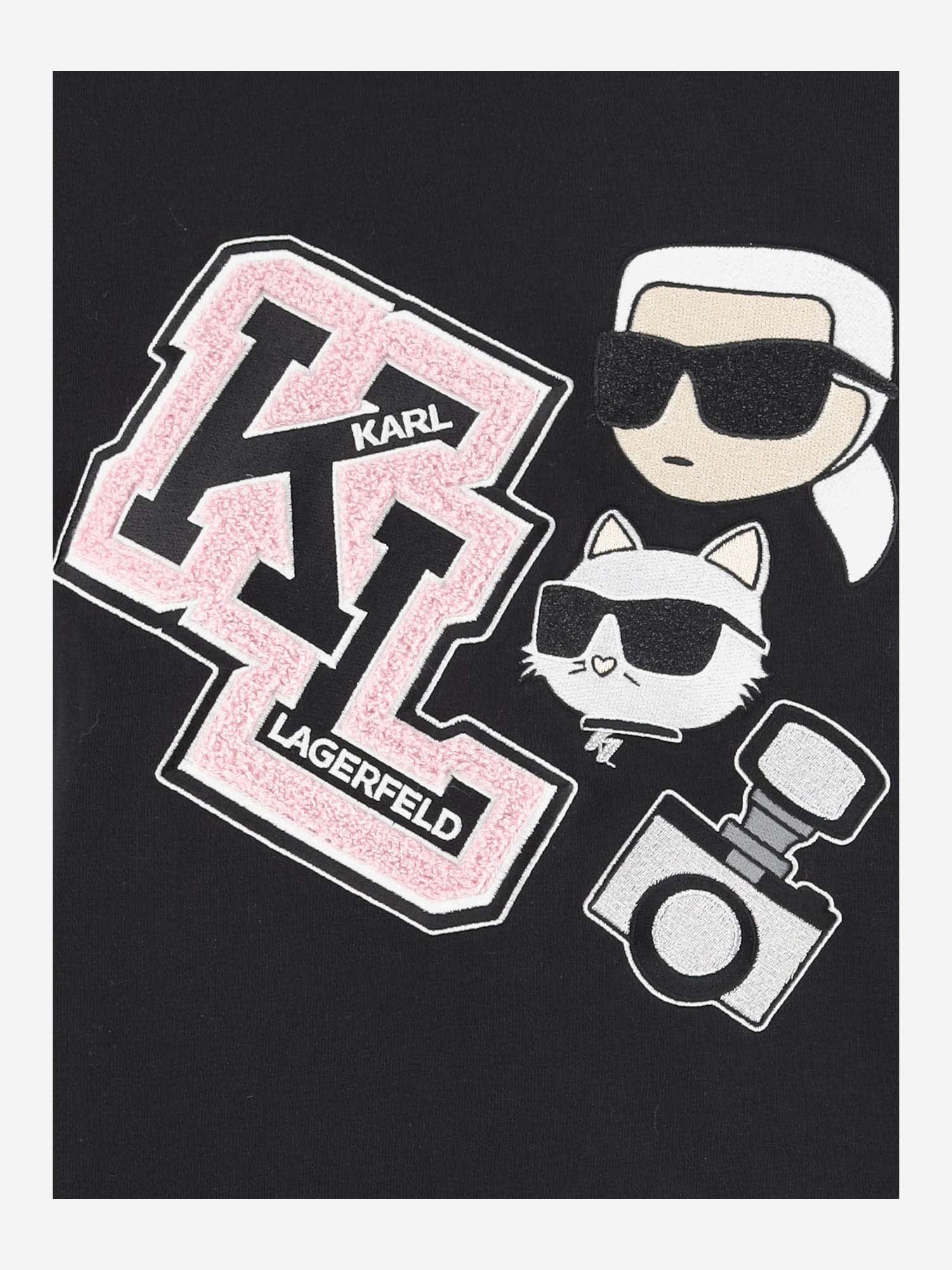 Shop Karl Lagerfeld Cotton Blend Sweatshirt With Logo In Black