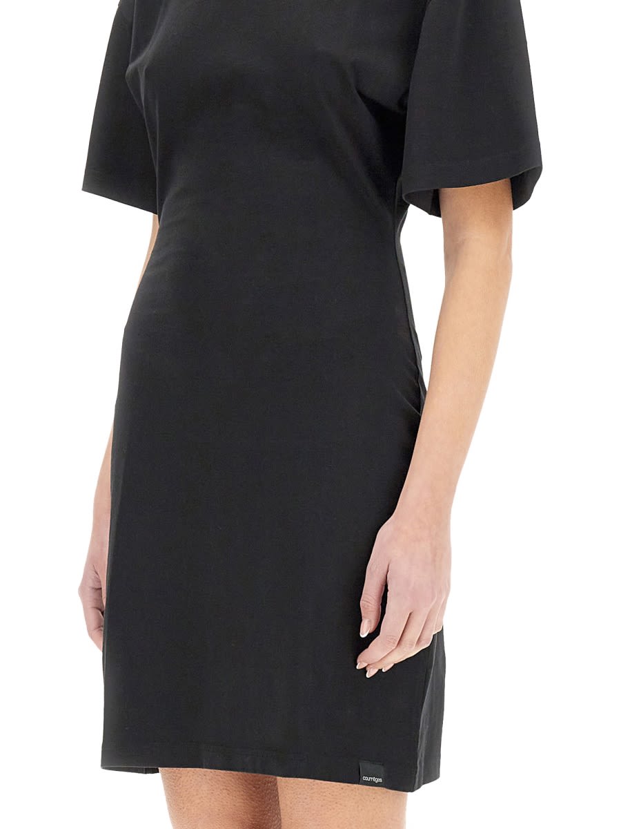 Courrèges Courregès Short Cotton Dress In Black