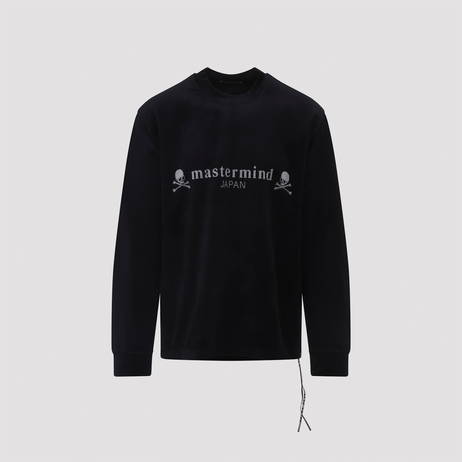 Mastermind Japan Long-sleeve Black T-shirt With Graphic Skull Design In Black