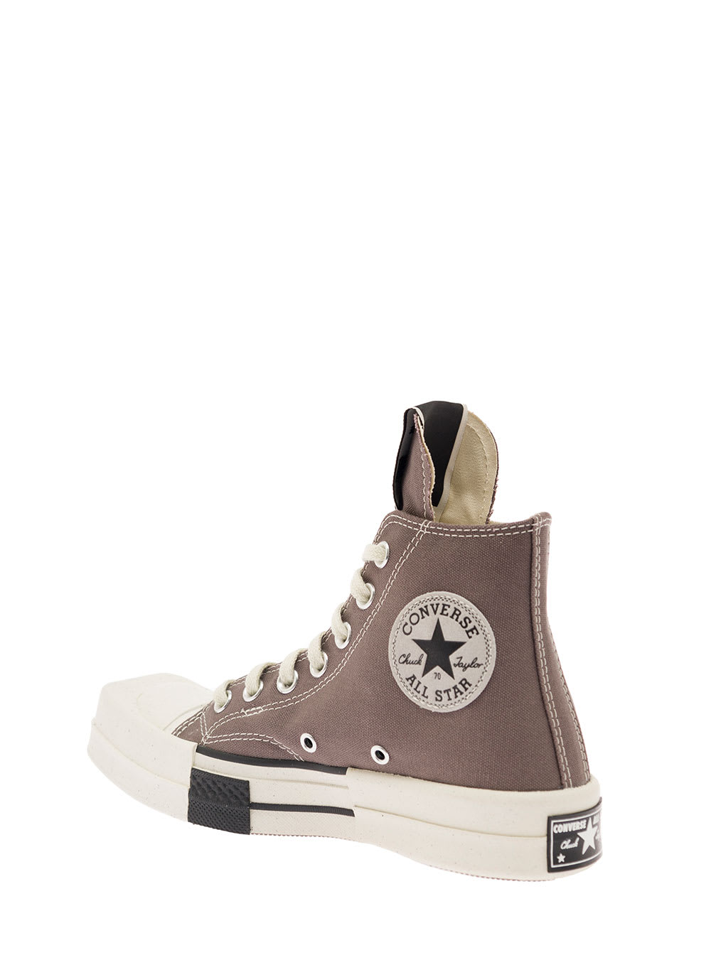 Shop Drkshdw Turbodrk Dark Grey High-top Sneakers With Chunky Sole In Canvas Woman
