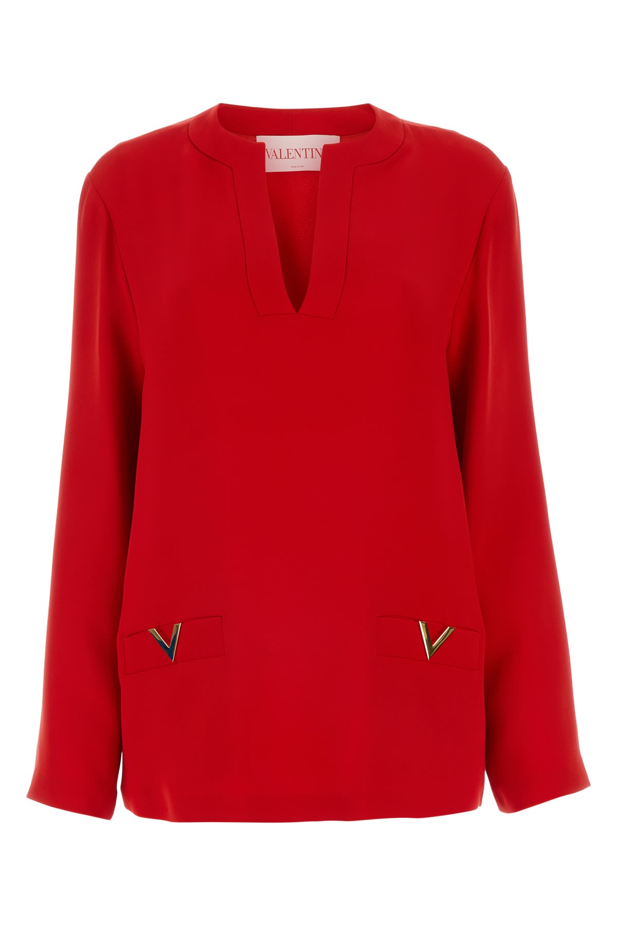 Shop Valentino Camicia Maniche Lunghe Do In Rosso