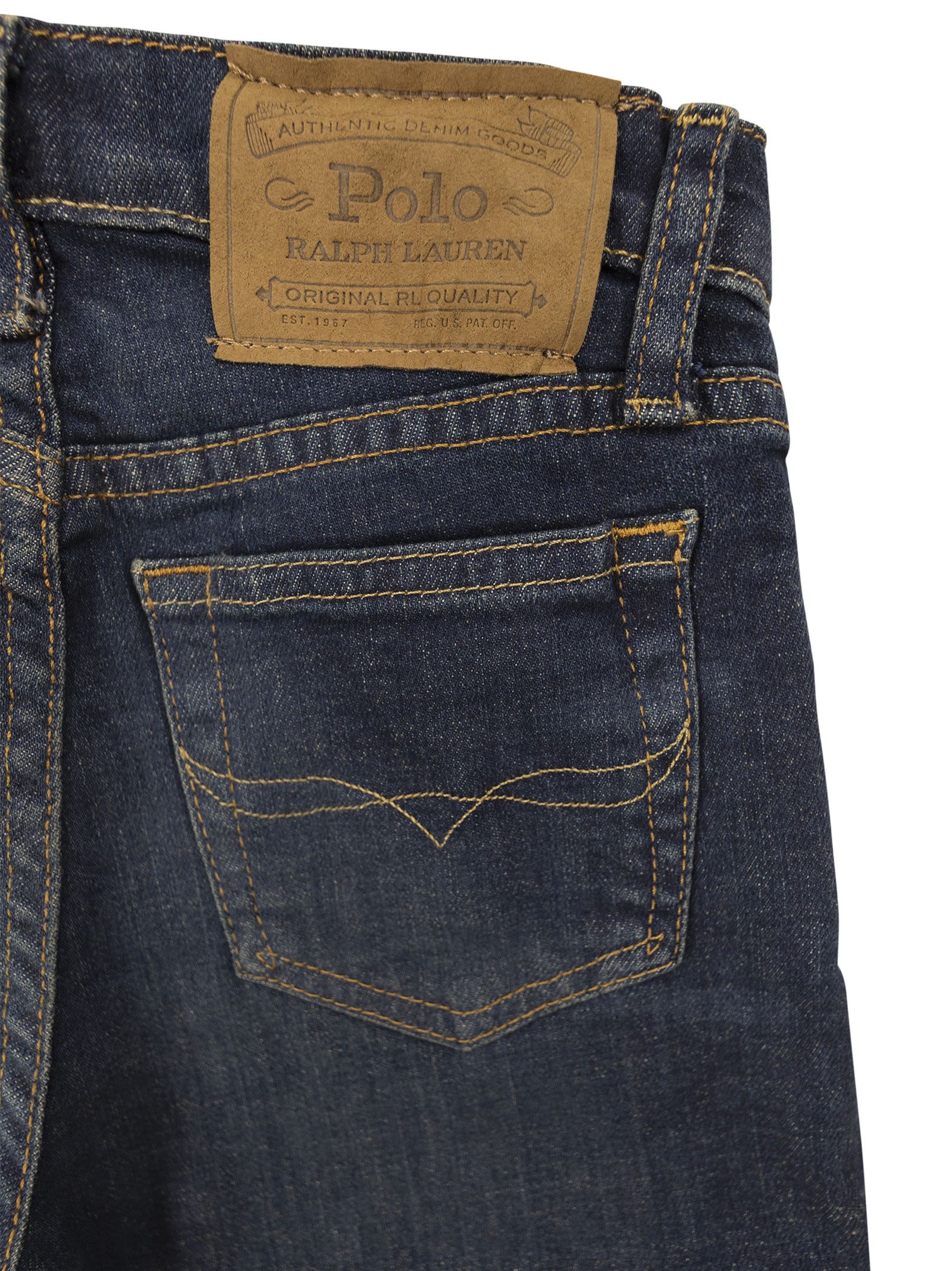 Polo Ralph Lauren Sullivan Jeans Slim Stretch In Denim Scuro