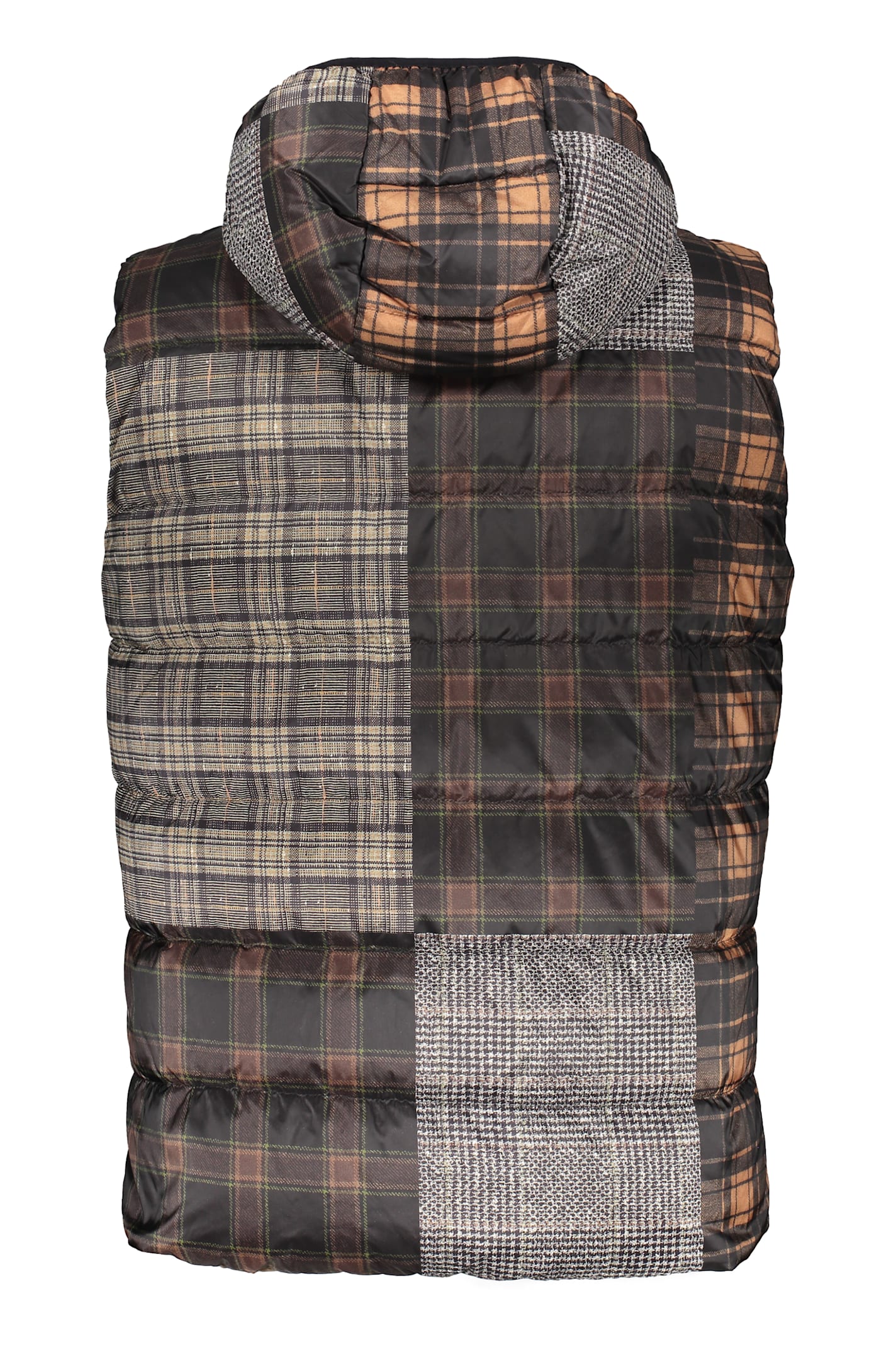 Herno Hooded Patchwork Gilet In Multi
