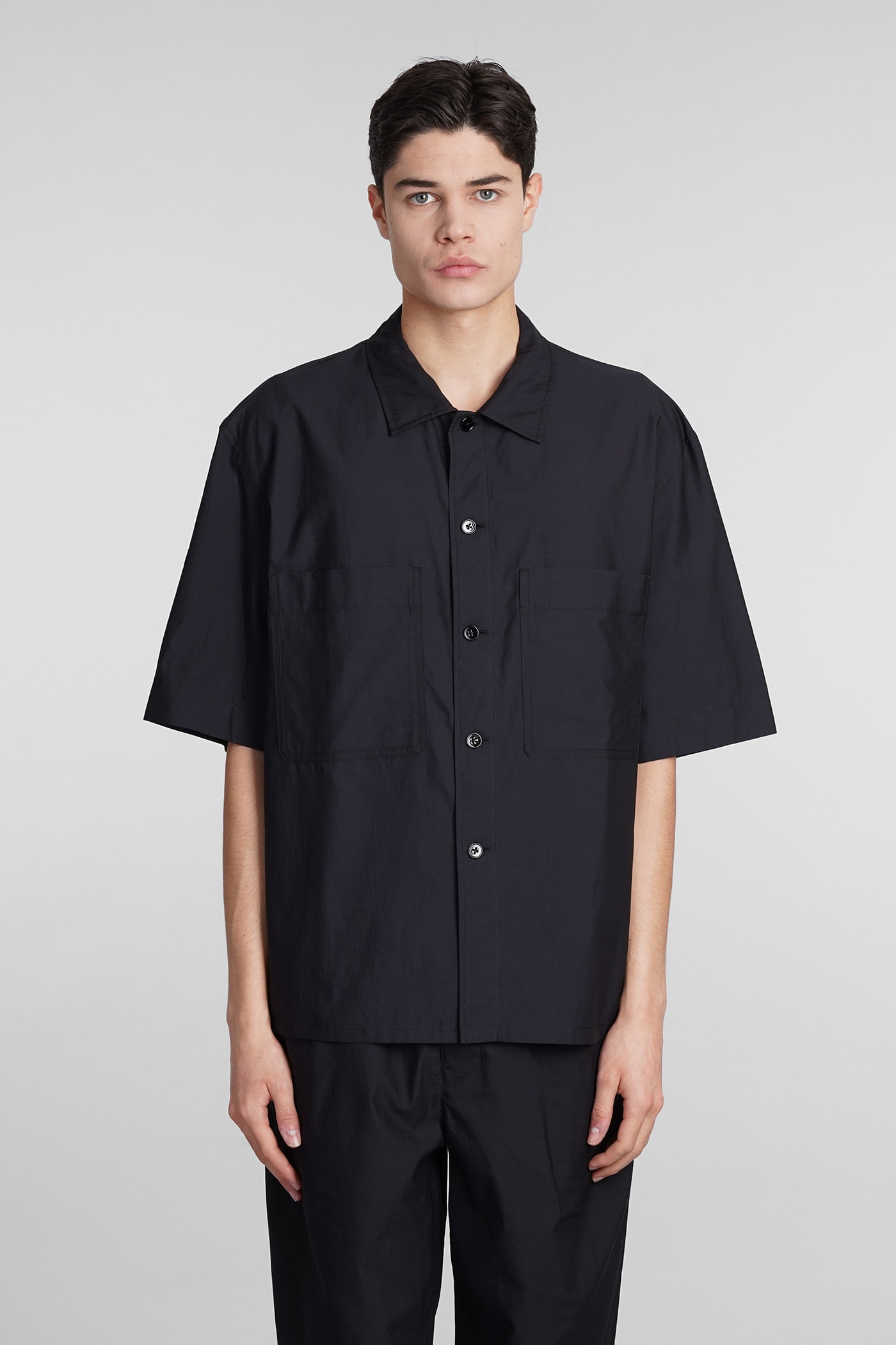 LEMAIRE SHIRT IN BLACK COTTON