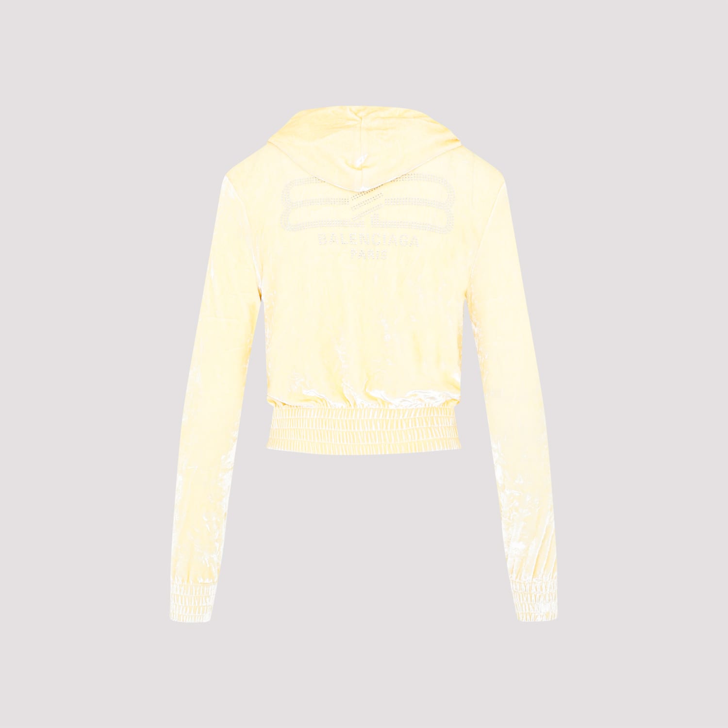 Shop Balenciaga Fitted Zip-up Hoodie In Cream