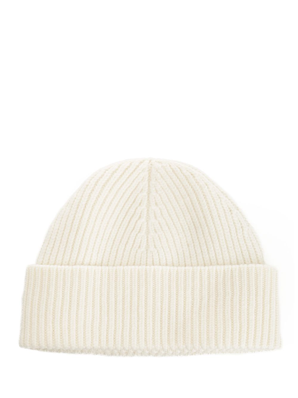 Ami Alexandre Mattiussi Merino Wool Logo Beanie In Neutral