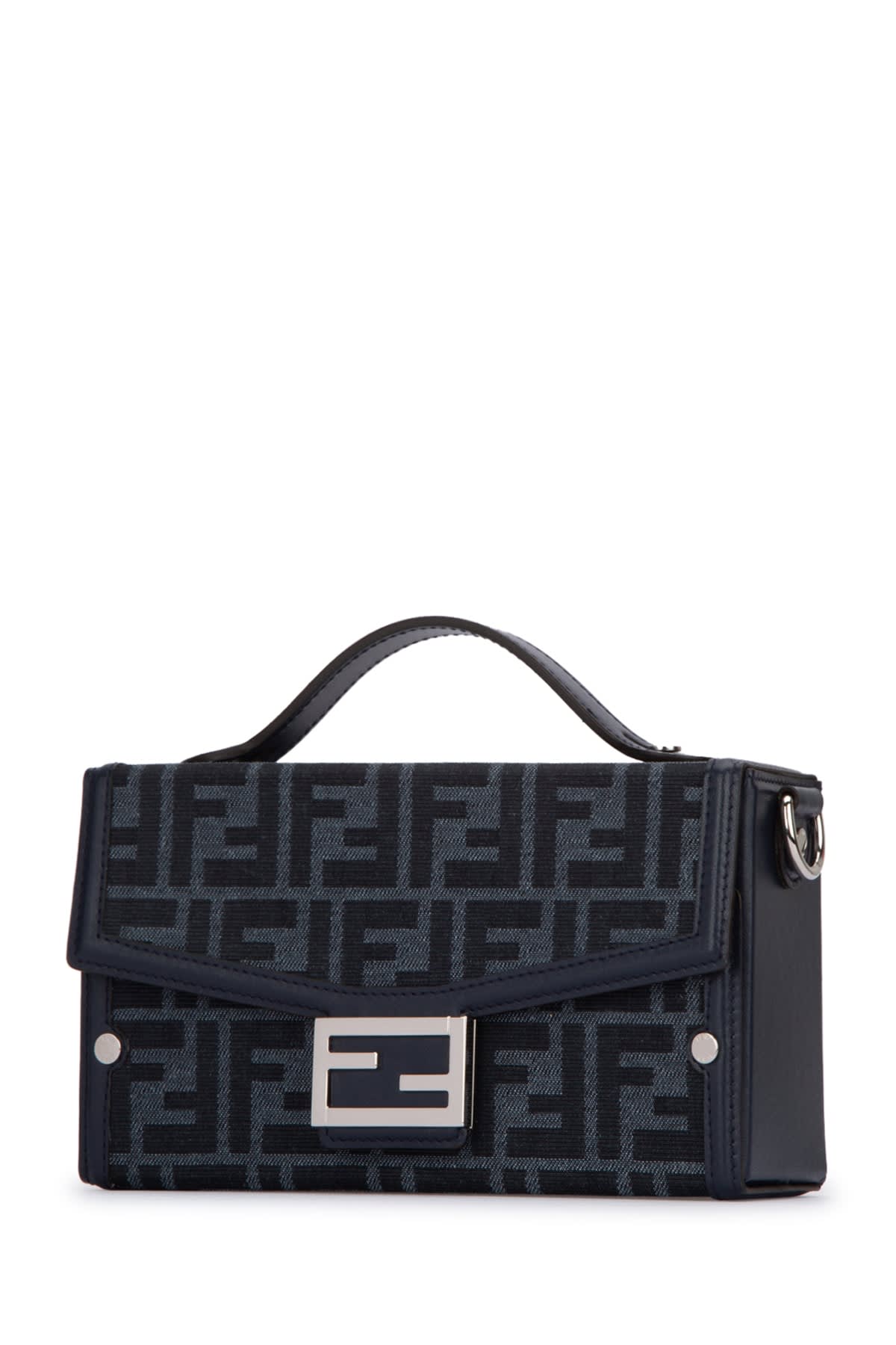 Shop Fendi Baguette Soft T Jacquard Ff 19 In Denimblubluscrp