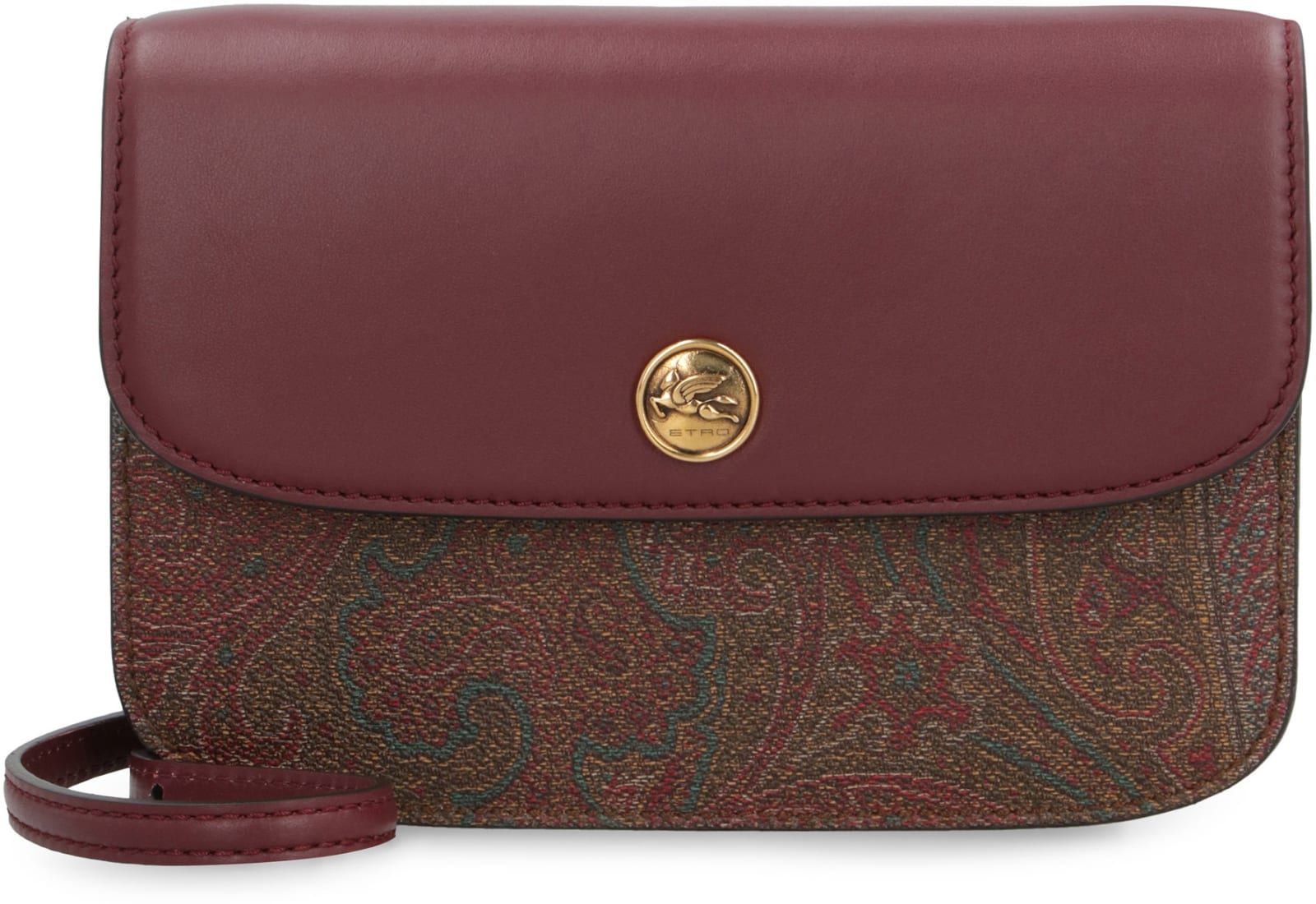 Shop Etro Essential Paisley Print Crossbody Bag In Burgundy