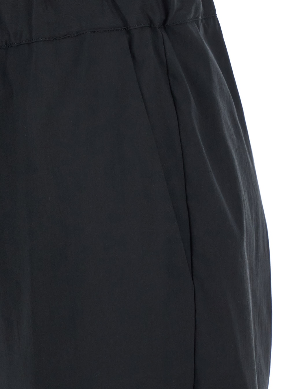 SEMICOUTURE BUDDY BLACK PANTS WITH ELASTIC DRAWSTRING WAIST IN COTTON BLEND STRETCH WOMAN