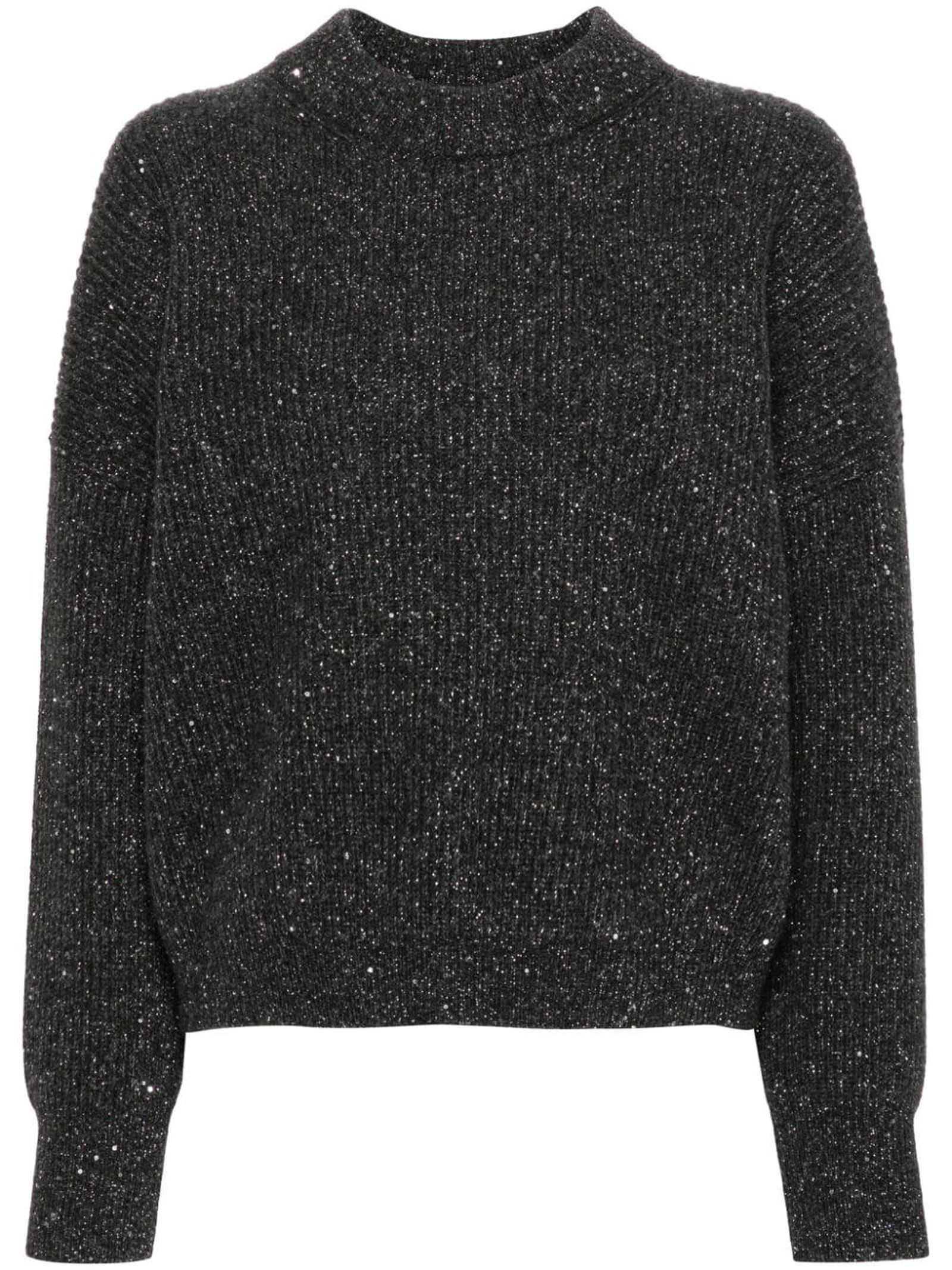 Charcoal Grey Virgin Wool-cashmere Blend Sweater