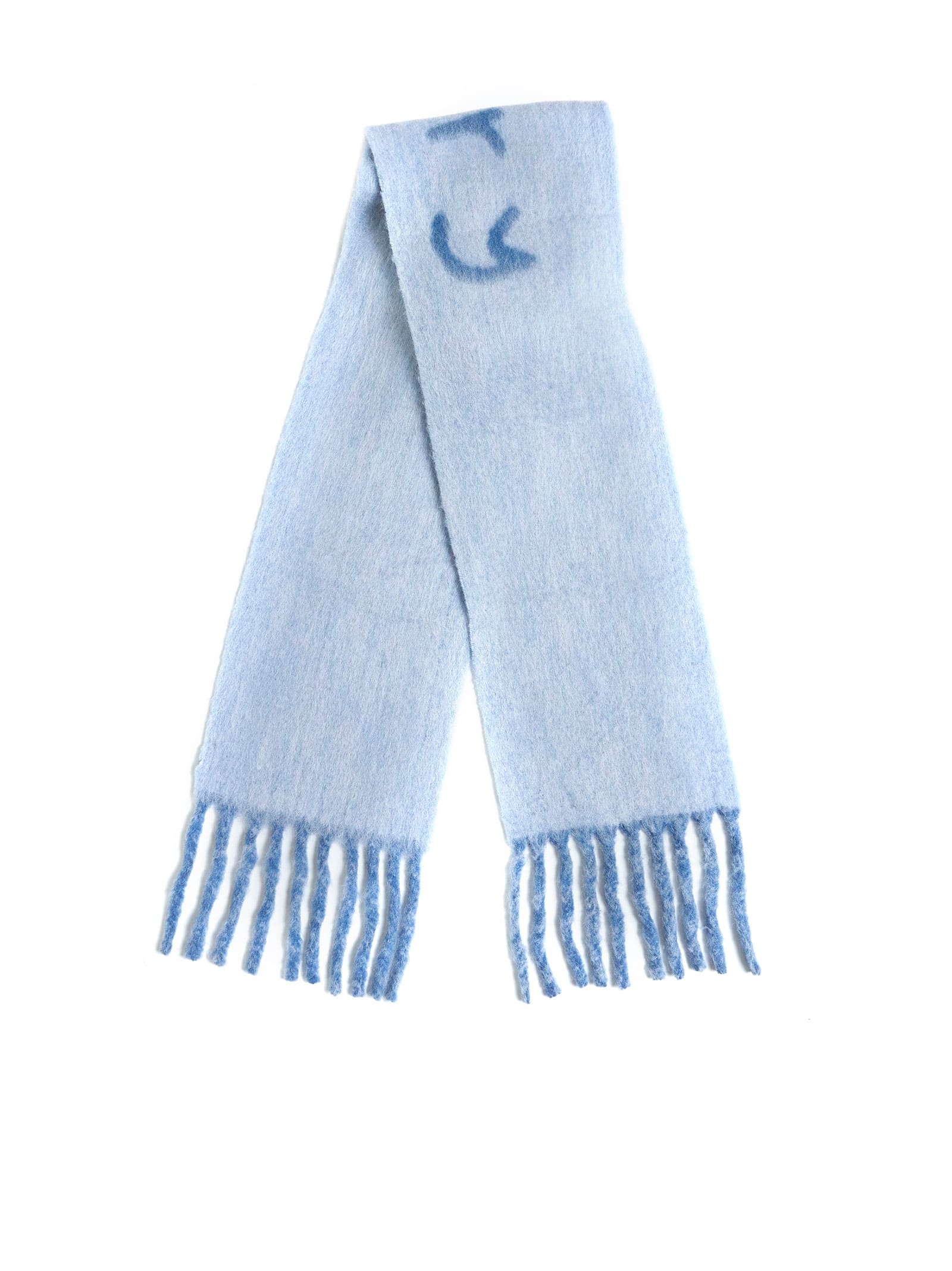 Shop Burberry Scarf In Blue