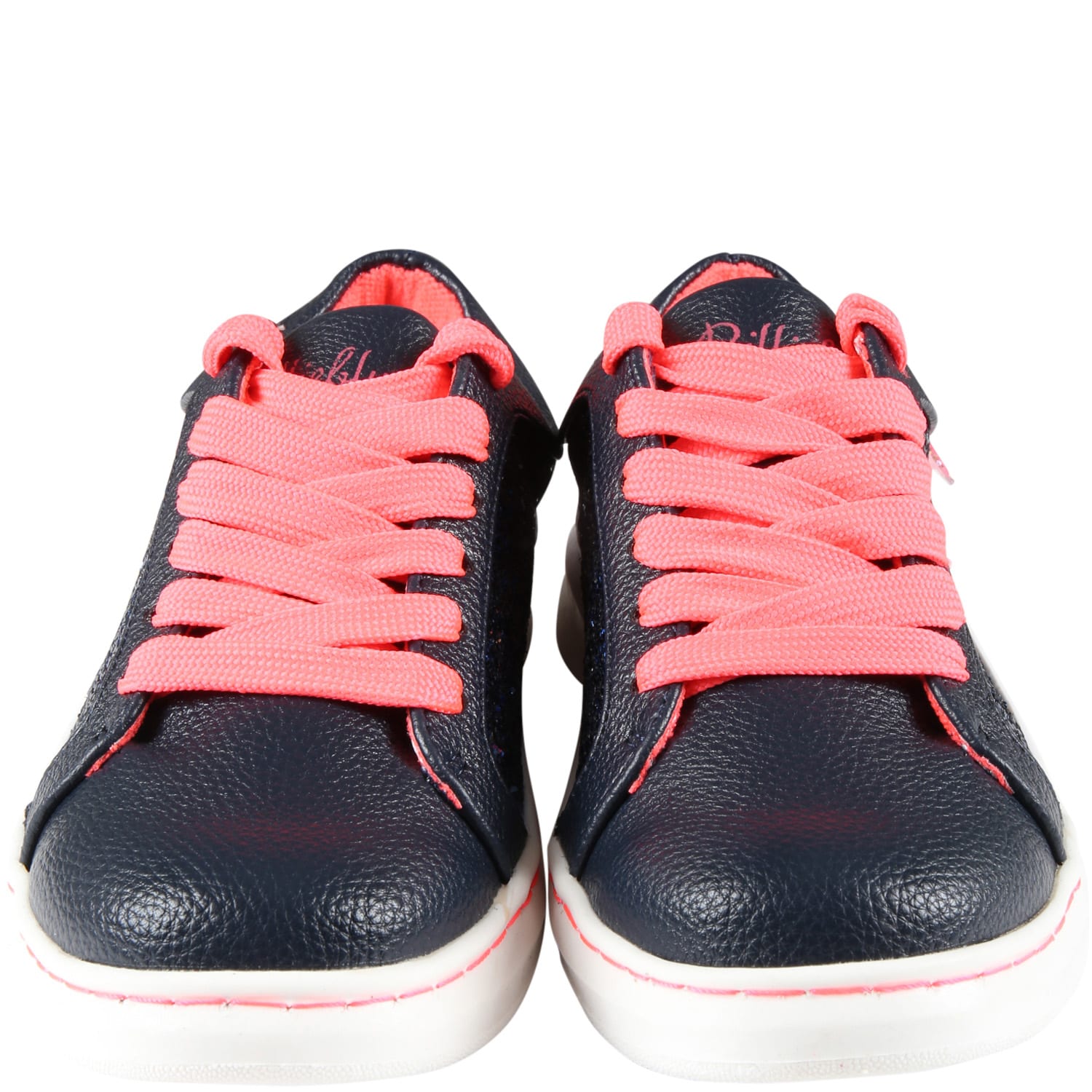 Shop Billieblush Blue Sneakers For Girl With Logo Patch
