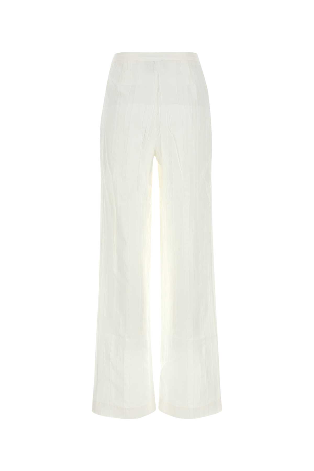 LOULOU STUDIO WHITE SILK BLEND SOLER PANT 