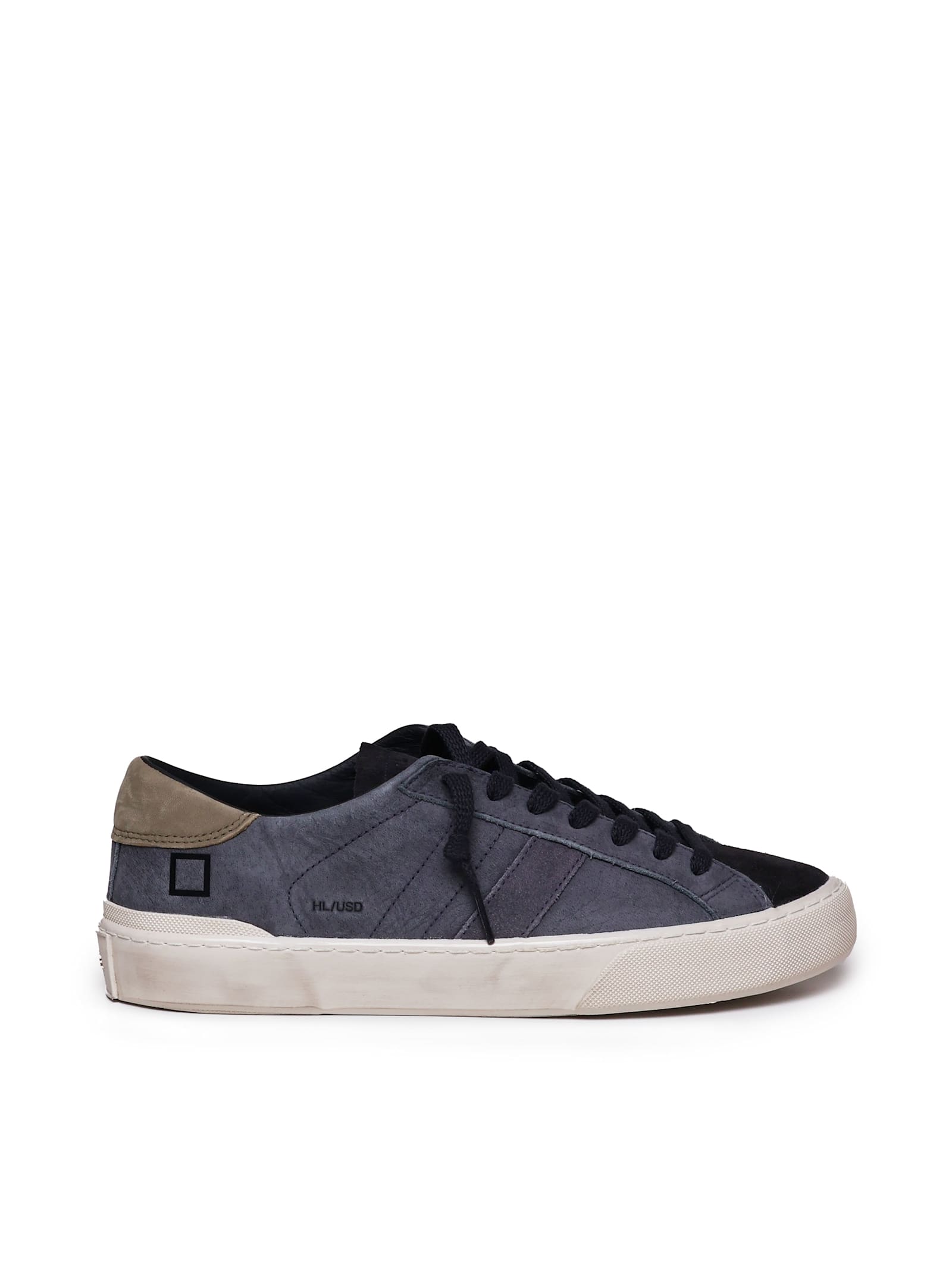 Shop Date Sneakers Hill In Calfskin In Blue, Black