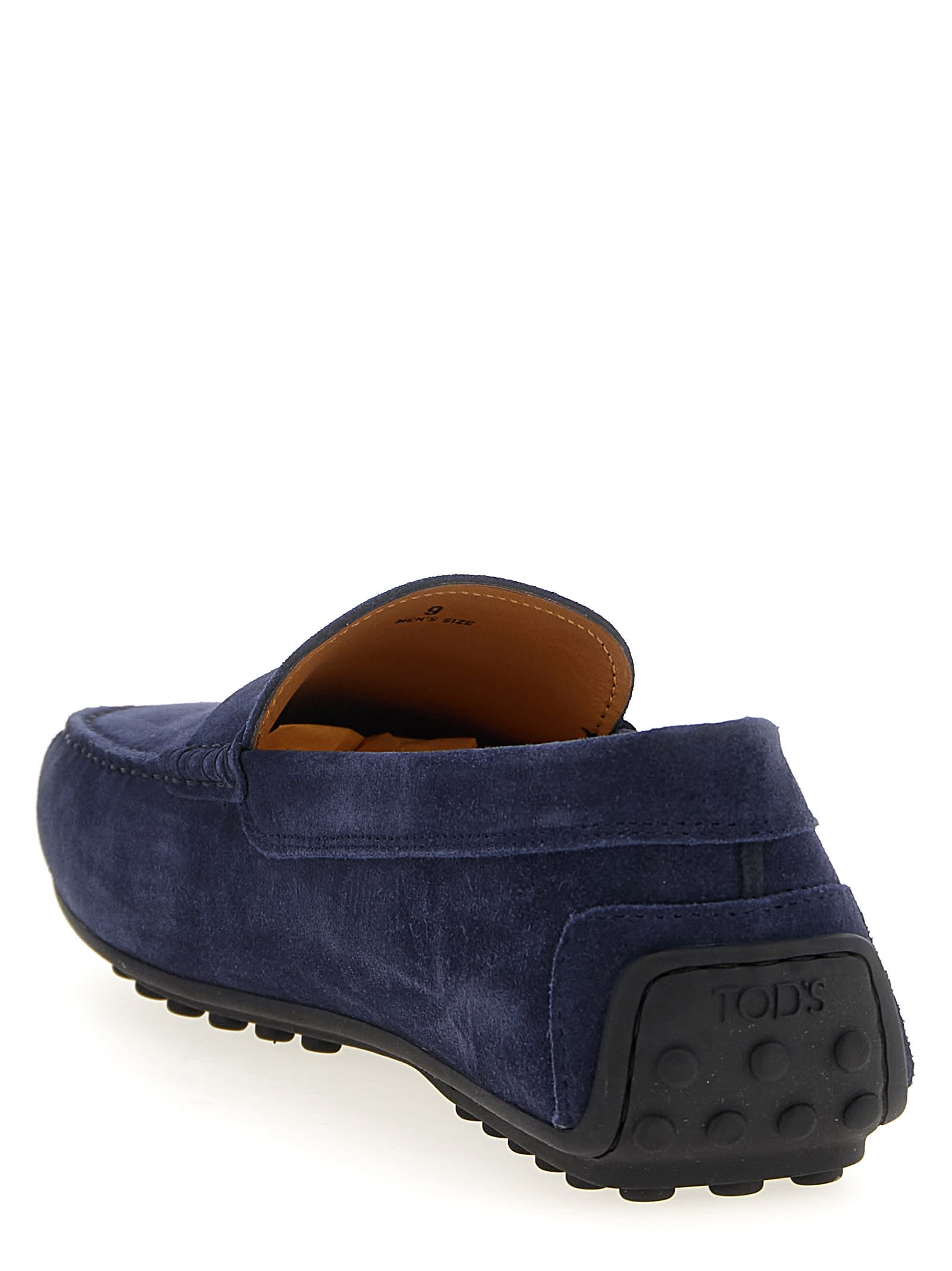 Tod's Suede Leather Gommino Driver Loafers Tods In Blue