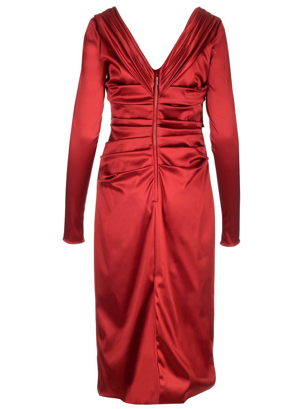 Shop Dolce & Gabbana Satin Midi Dress