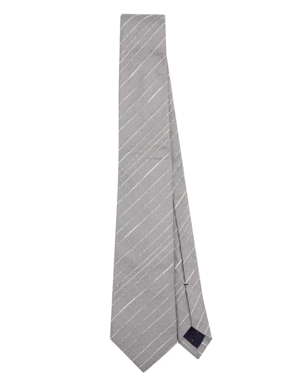 Shop Paul Smith Men Tie Crepe Stripe In Silver