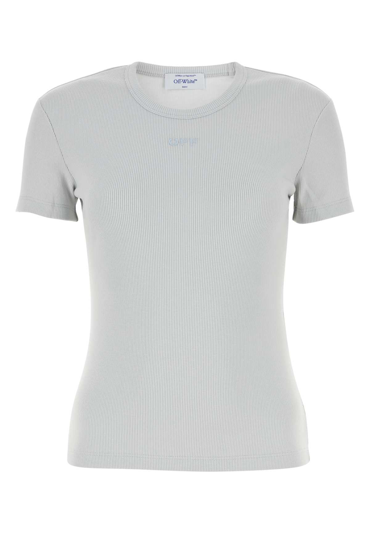 Shop Off-white Ice Stretch Cotton T-shirt In Artic Ice Artic Ice