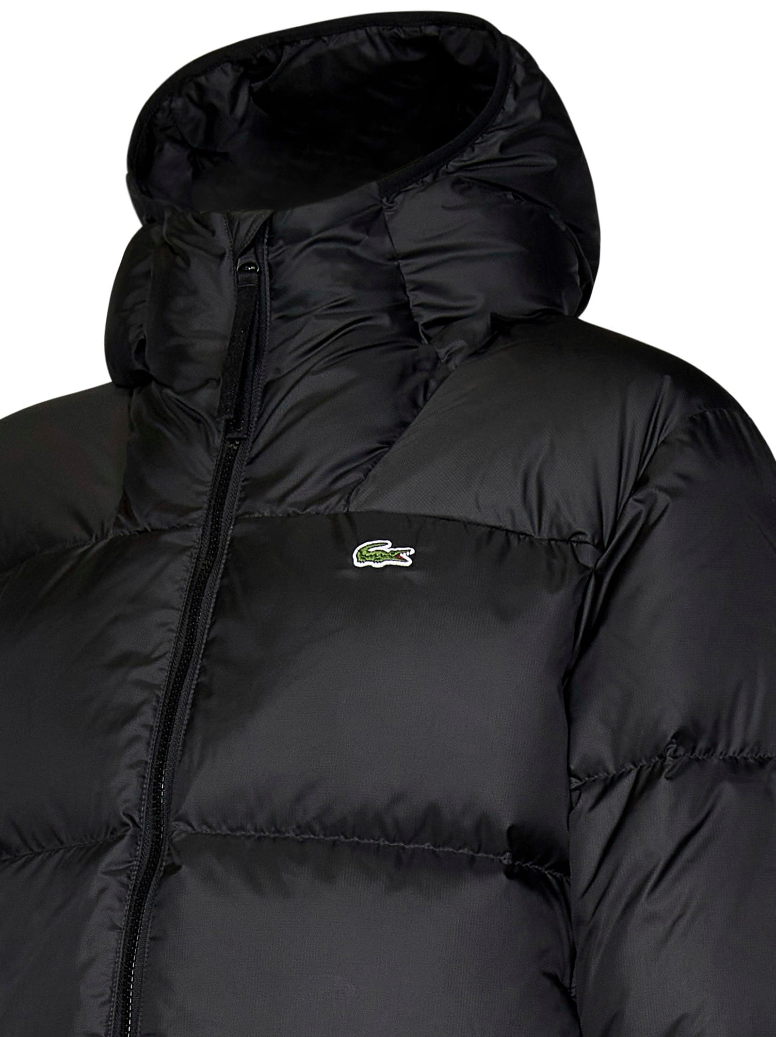 Shop Lacoste Down Jacket In Black