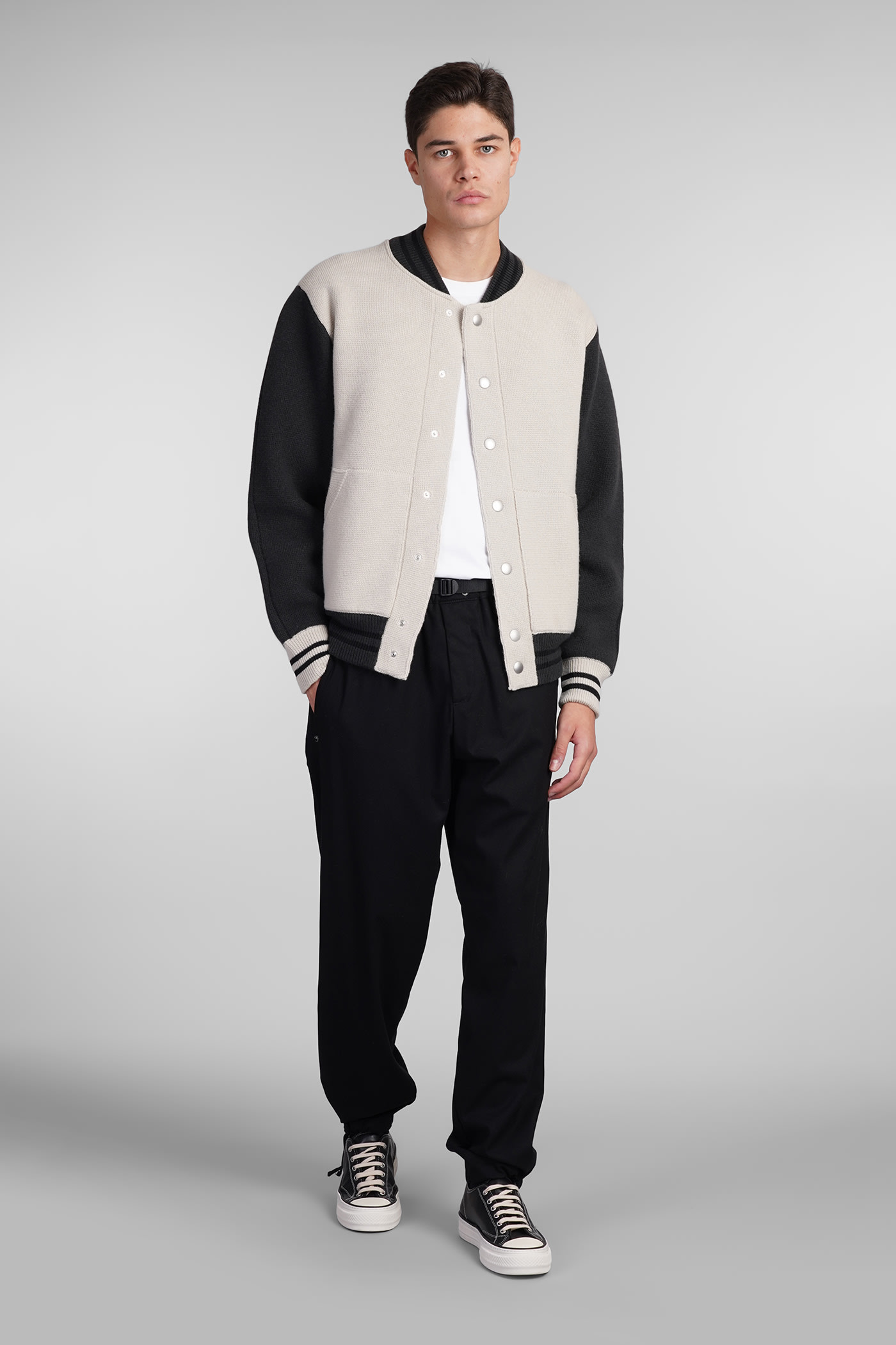 Shop Roberto Collina Bomber In Beige Wool