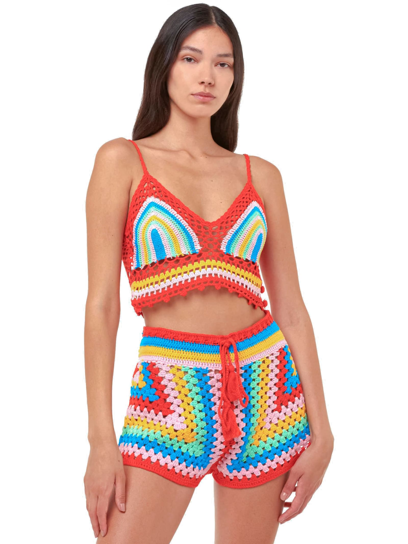 Mc2 Saint Barth Multicolor Crochet Shorts In Multicolor