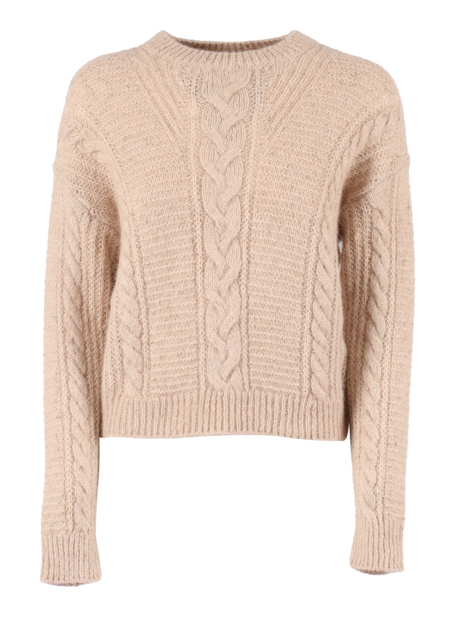 Max Mara Studio Boxy Sweater In Blended Alpaca In Neutral