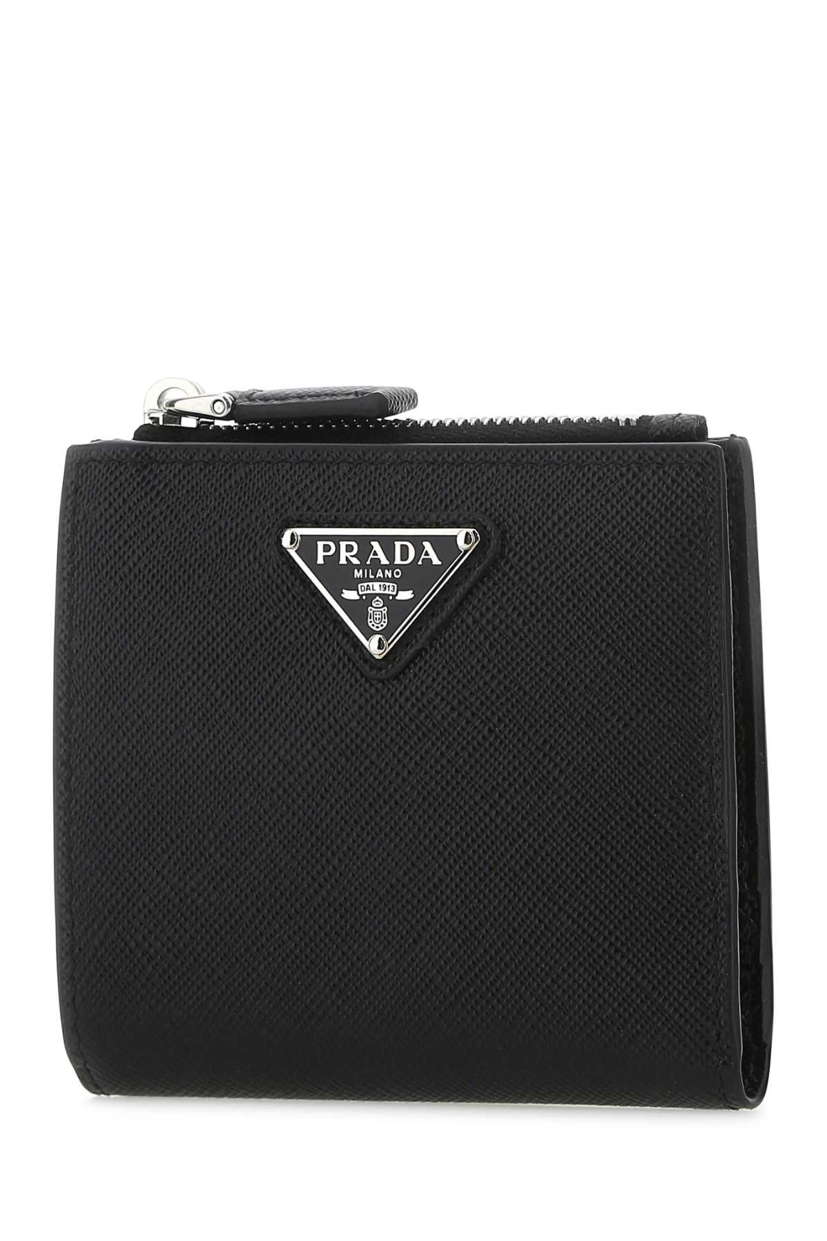 Shop Prada Black Leather Wallet In F0002