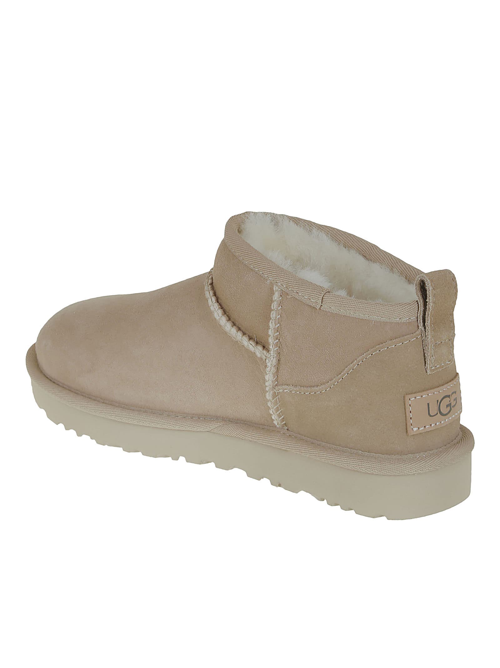 Ugg Sheepskin And Suede Ultra Mini Boots In Gray